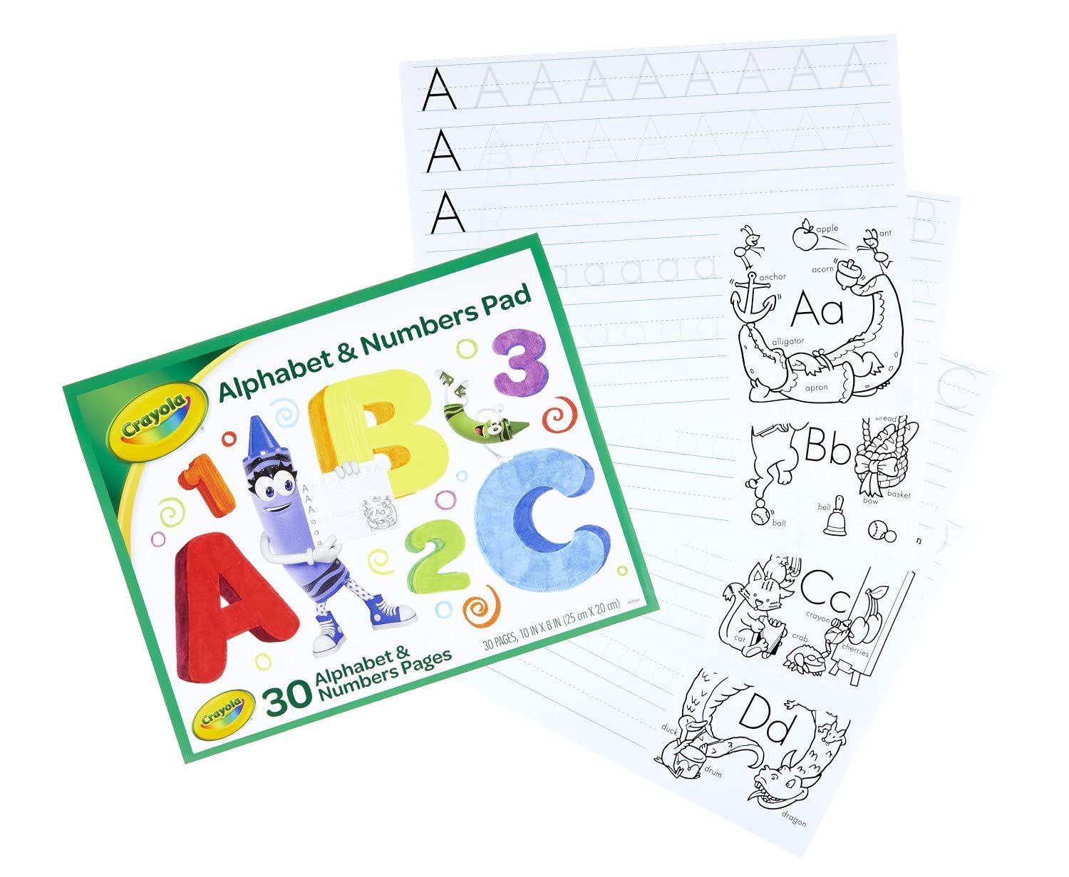 Crayola Alphabet Pad, Tracing Worksheets, 30 Pages, White, 10 x 8 Inches