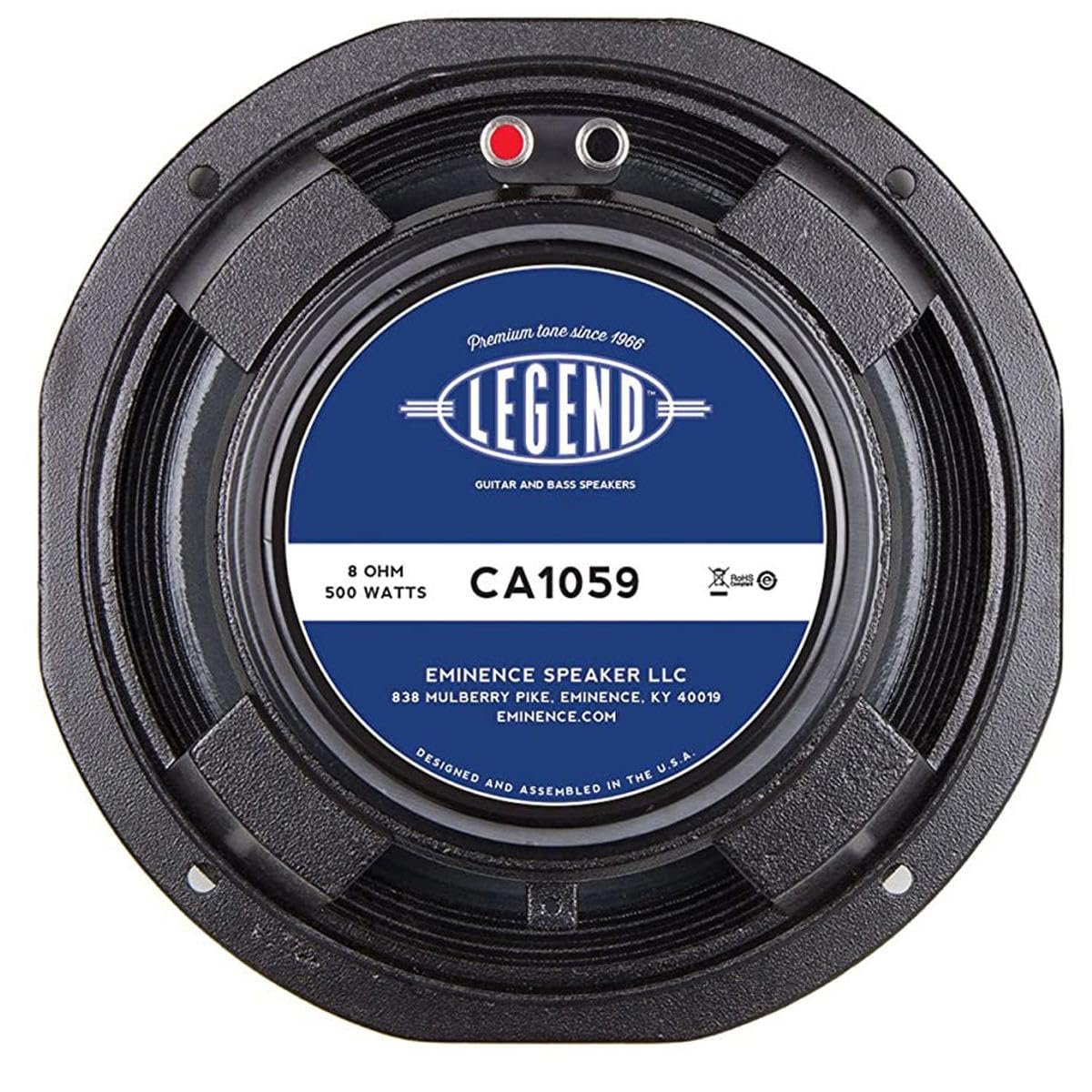 Eminence Legend CA1059 10" Bass Guitar Speaker, 500 Watts at 8 Ohms, Black
