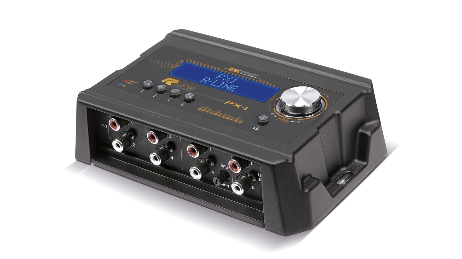 Expert PX1R 4 Channels 2 Digital Inputs Signal Processor DSP BT Equalizer Car Audio Systems Preset with All Settings Mute Phase Limiter Gain Delay Reset