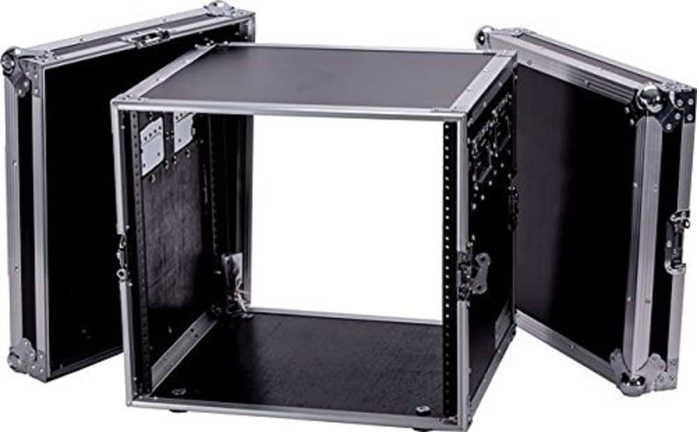 DEEJAY LED High-Performance Fly Drive 10u Rack DJ Amplifier Case with 18-Inch Body Depth. Top Quality, Accessible and Convenient Bottom Rubber Feet with Durable Bolts & Recessed T-Nuts TBH10UAD