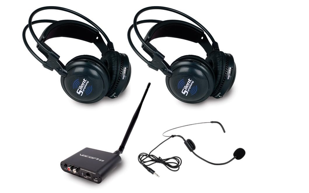 VOCOPRO SILENTSYMPDUO Wireless Audio Broadcast and Headphone System with one Transitter and Two Headphones
