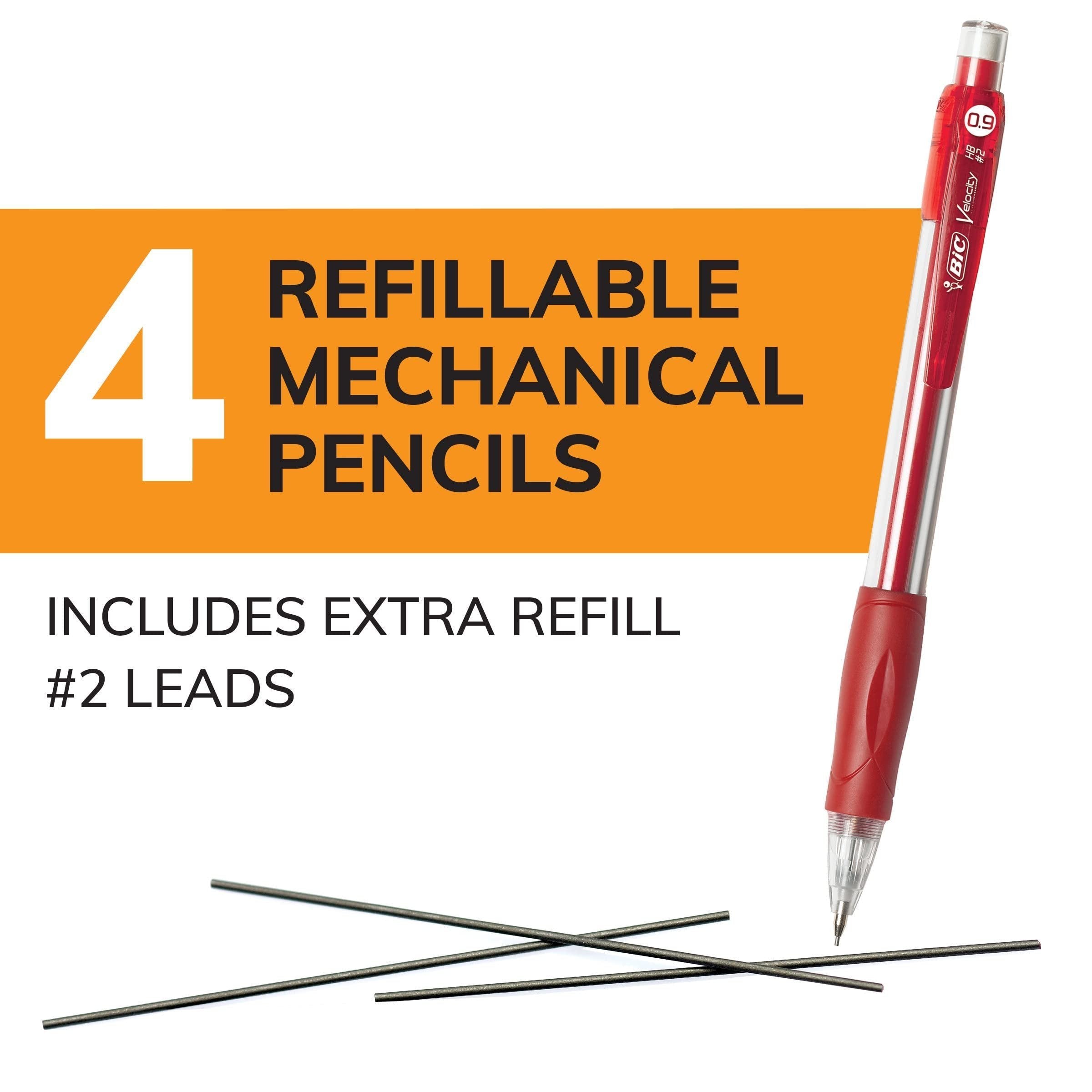 BIC Velocity Mechanical Pencil, Refillable, Thick Point (0.9 mm)