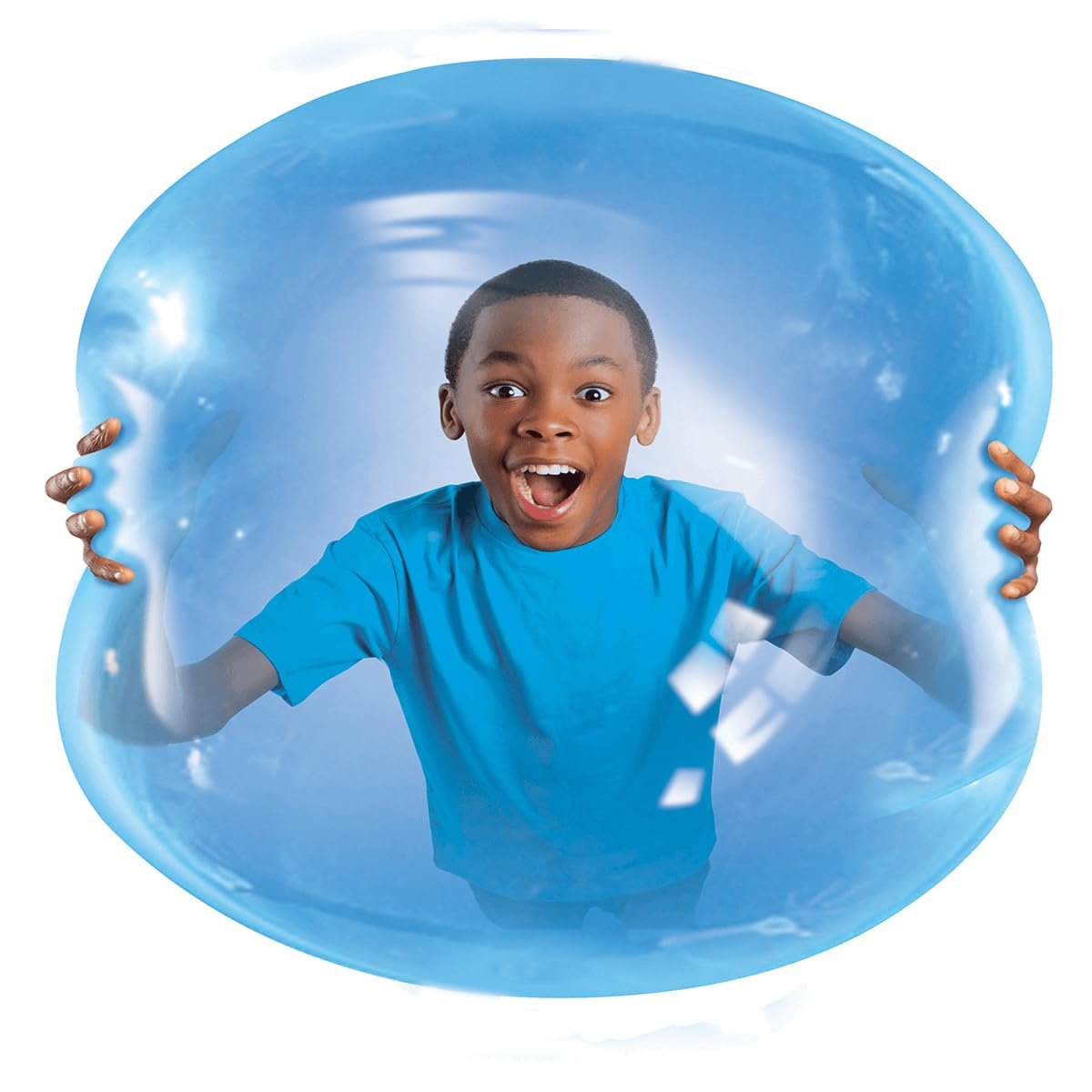 Wubble Super Bubble Ball - Blue (with Pump) | Looks Like a Bubble, Plays Like a Ball! | Inflates to 80cm Tall | Outdoor Garden Toys | Ages 6+ | Packaging May Vary