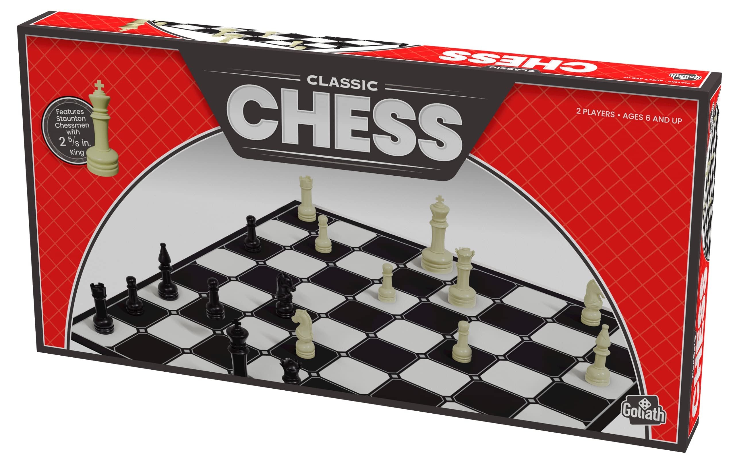 Chess with Folding Board and Full Size Chess Pieces (Amazon Exclusive) by Goliath
