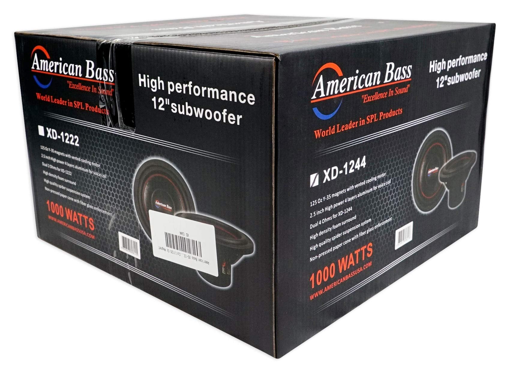 American Bass XD-1044 XD 10-inch Subwoofer 450 Watt RMS / 900 Watt Max Dual Voice Coil 4 Ohm Voice Coils 125 Oz Magnet