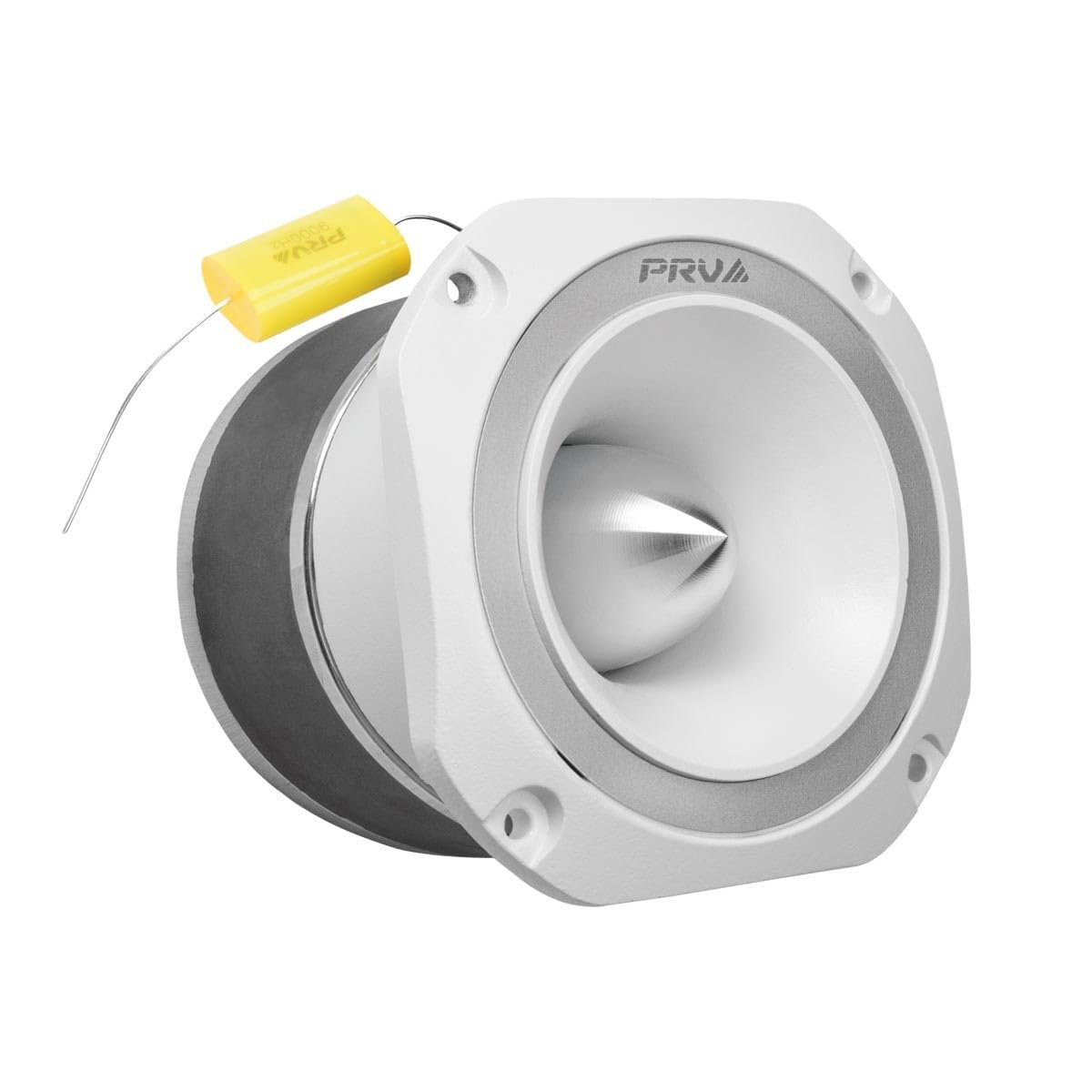 PRV AUDIO TW700Ti White 4 Inch Titanium Bullet Tweeter TW700Ti White 240 Watts, 8 Ohm Super Tweeter, Built-in Capacitor Pro Audio High Frequency Driver (Single)