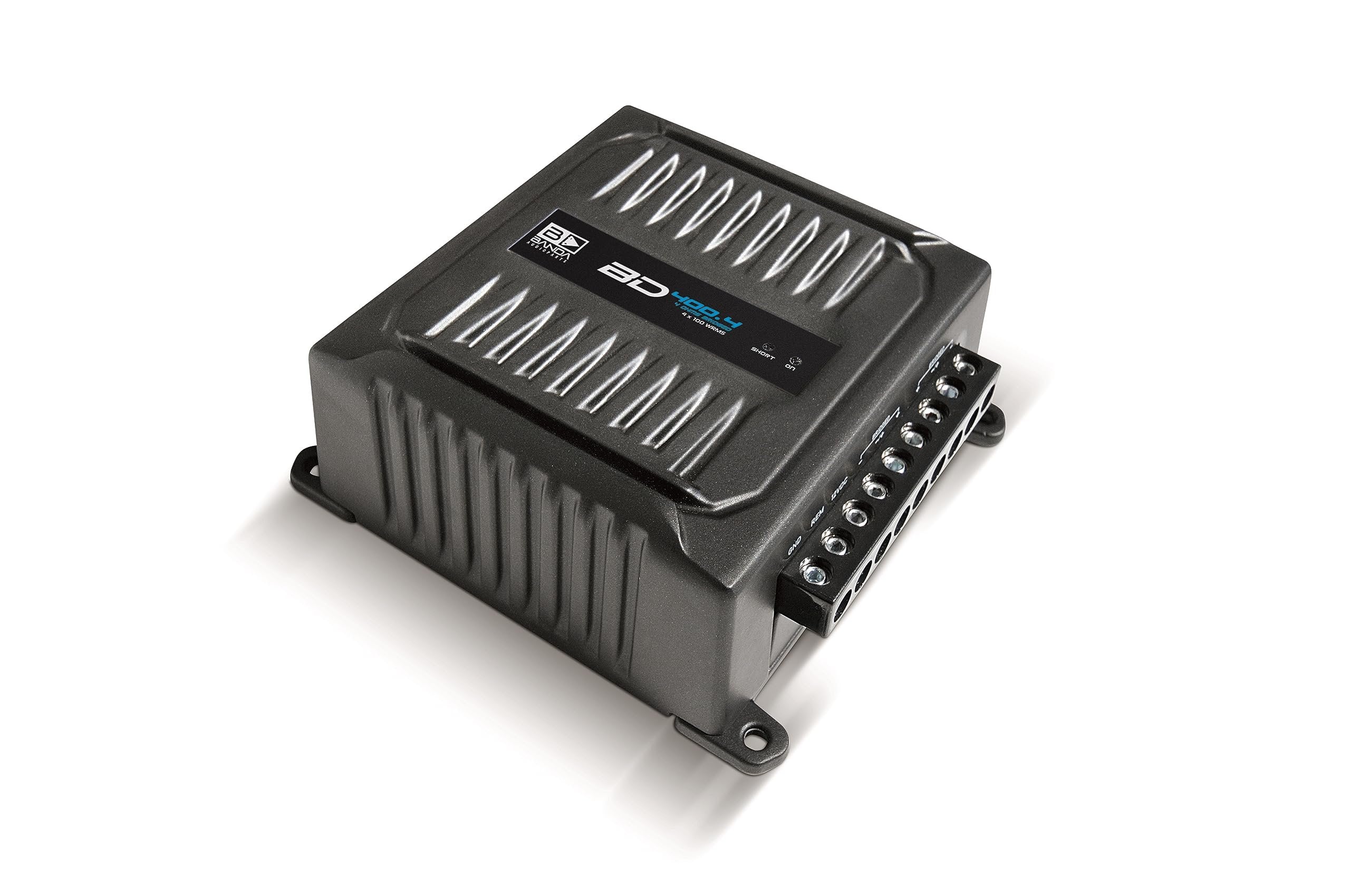 Banda Audioparts BD400.4BLACK Four Channel 4 x 100 Watt Rms Full Range Car Audio Amplfier 4 Ohms Bridged with Optional Use Low or High Pass Filters Black