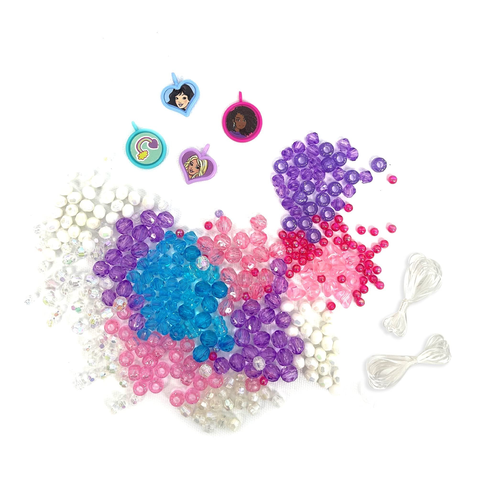 Barbie Crystal Jewelry Set - Sparkling Creations for Kids', Jewelry Making Kit, Bracelets, Necklaces, and More, Ages 3 and Up