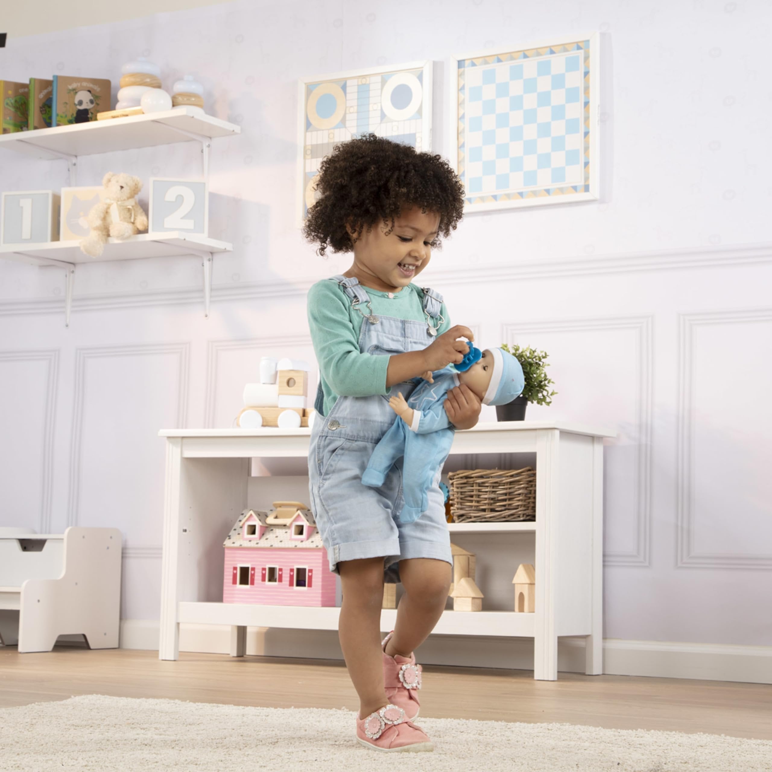 Melissa & Doug Mine to Love Jordan 12” Light Skin-Tone Boy Baby Doll with Romper, Cap, Pacifier