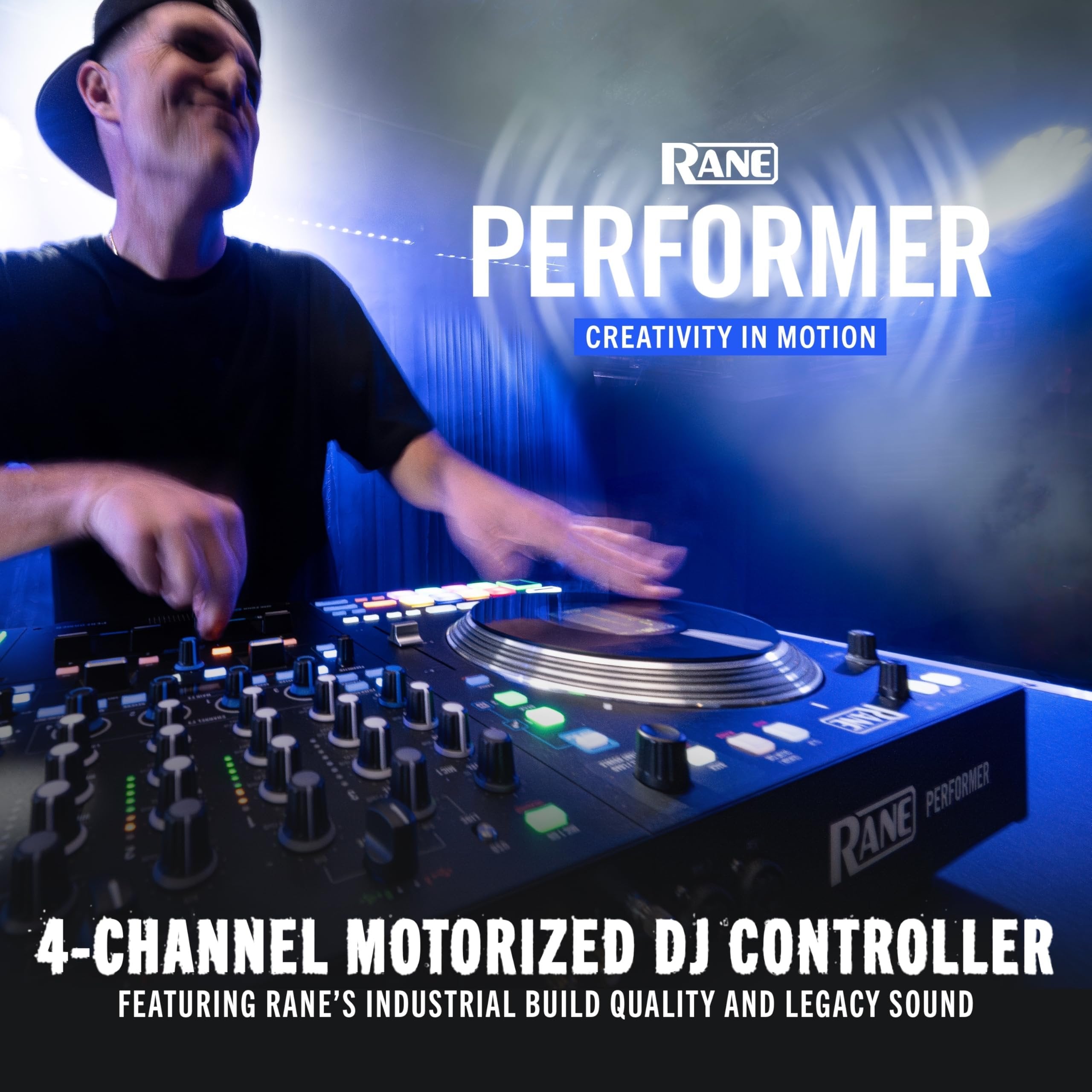 Rane PERFORMER 4-Channel Motorized DJ Controller, 7" Platters with Displays, Precision Feel Faders, Stem Split, Advanced FX, Serato DJ Pro Included