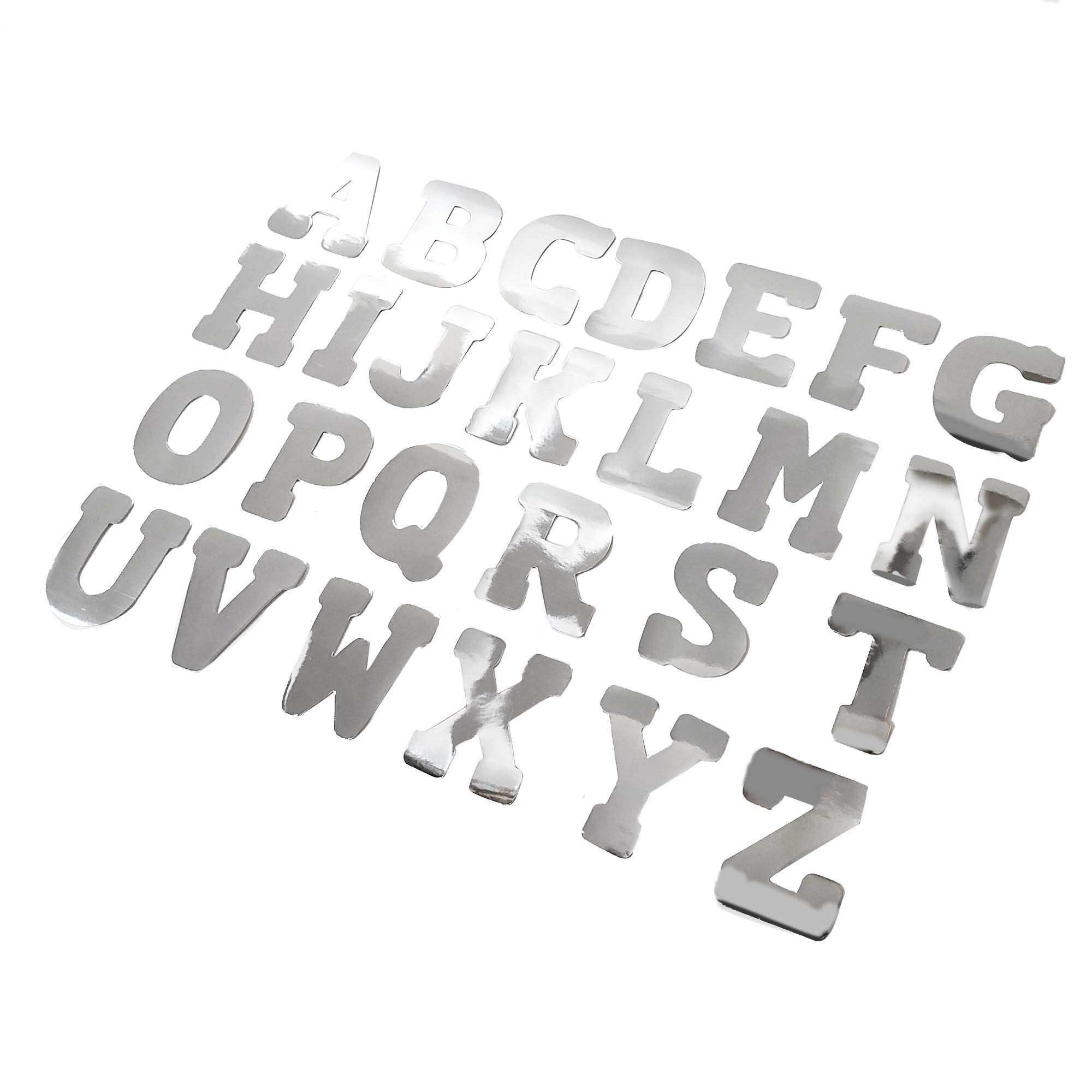 ArtSkills Jumbo Foil 4" Silver Poster Letters Plus Glue Stick, 52- Letters (PA-2052)