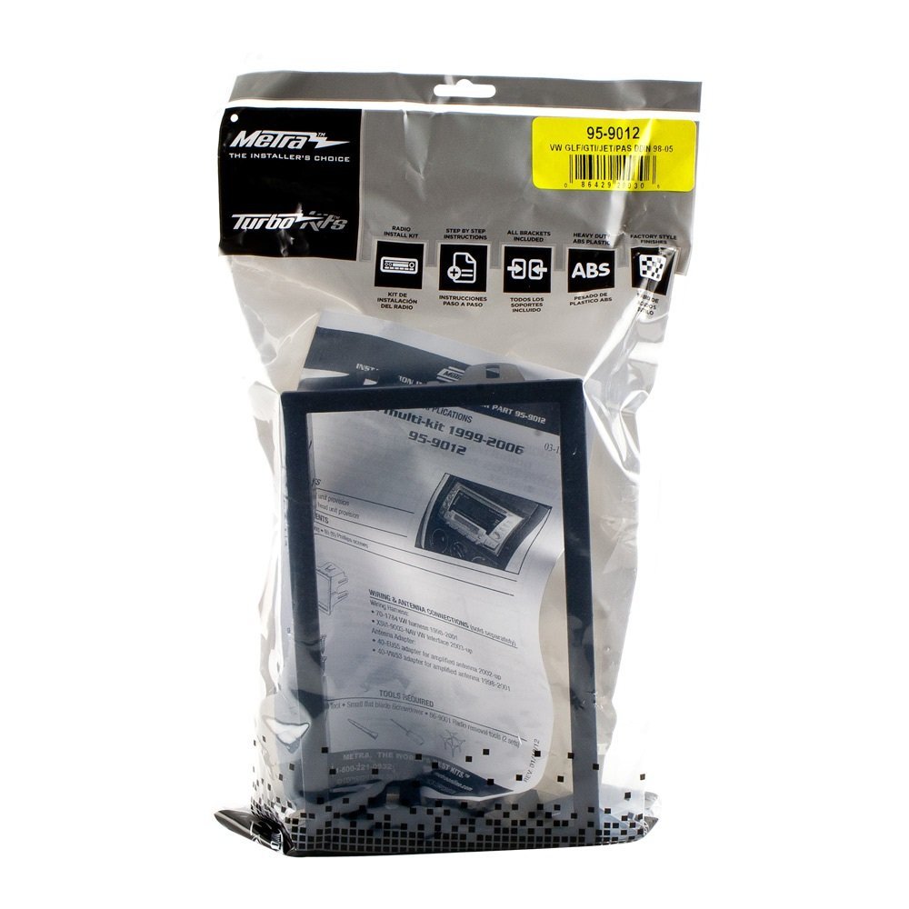 Metra 95-9012 Double DIN Installation Dash Kit for Select 1999-2006 Volkswagen Golf, GTI, Jetta, and Passat