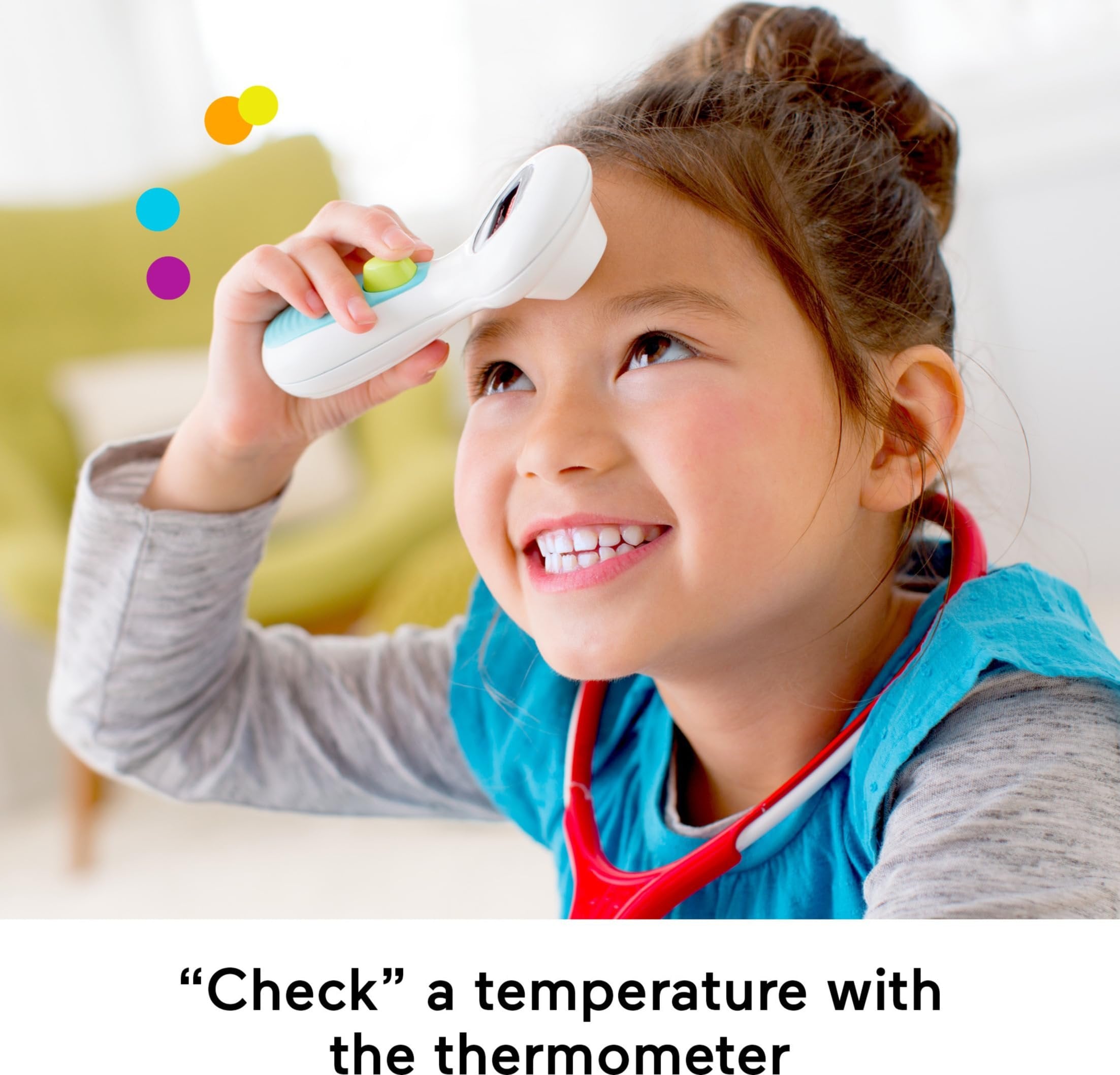 Fisher-Price Preschool Pretend Play Medical Kit 7-Piece Doctor Bag Dress Up Toys for Kids Ages 3+ Years