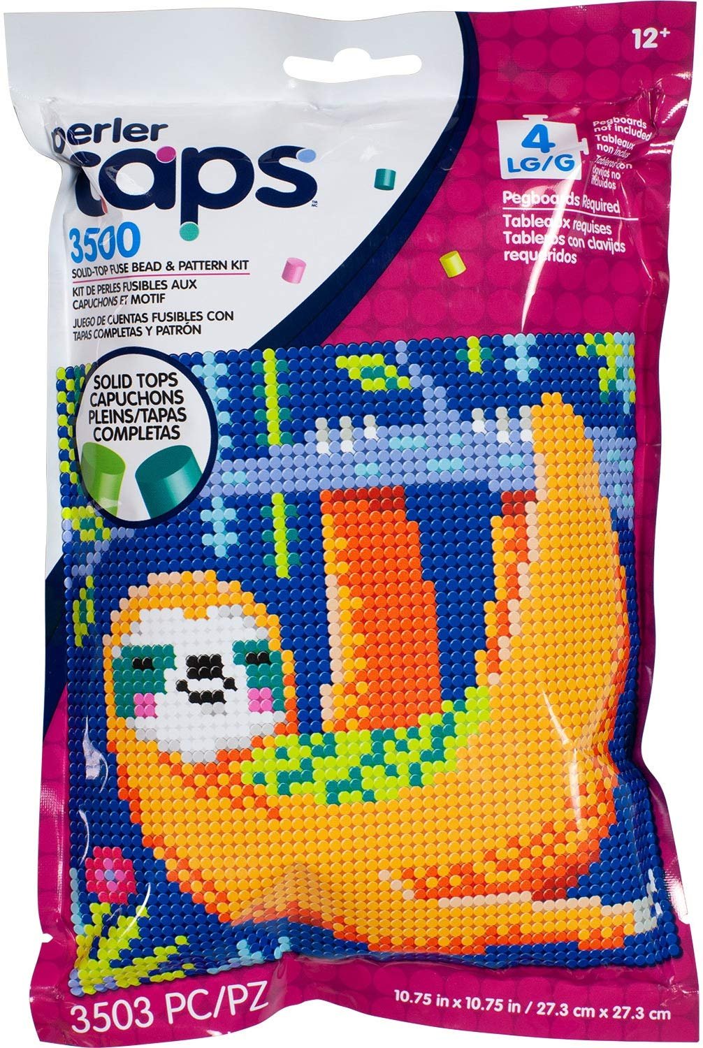 Perler 80-11145 Solid-Top Cap Fuse Beads, 3505pcs, Sloth Pattern Kit