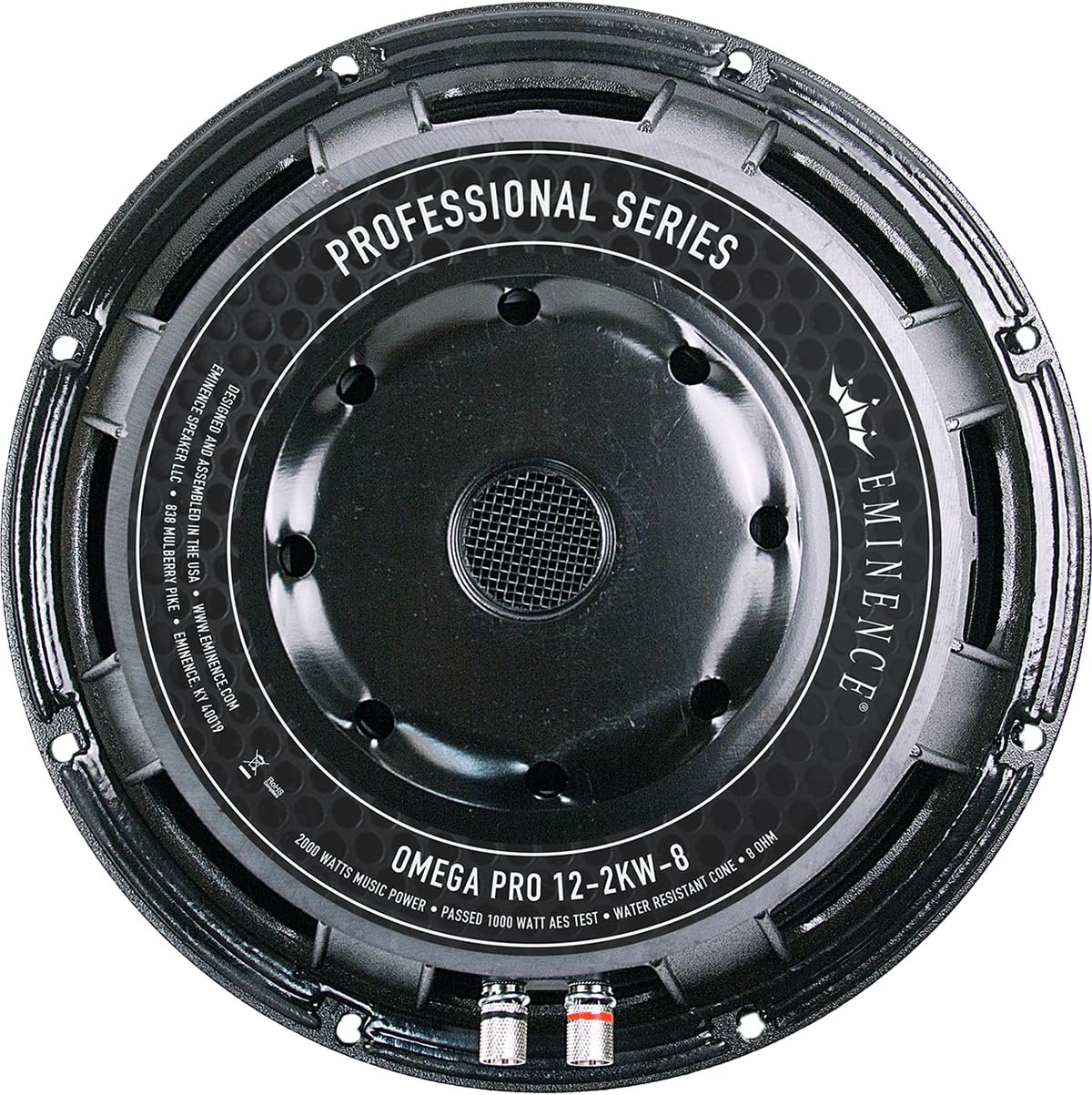Eminence OMEGAPRO12-2KW-8 Professional Series 12-inch Bass Speaker 1000 Wrms 2000 Watt Peak Pro Audio Loudspeaker 8 Ohm Water Resistant Cone Dust Cap