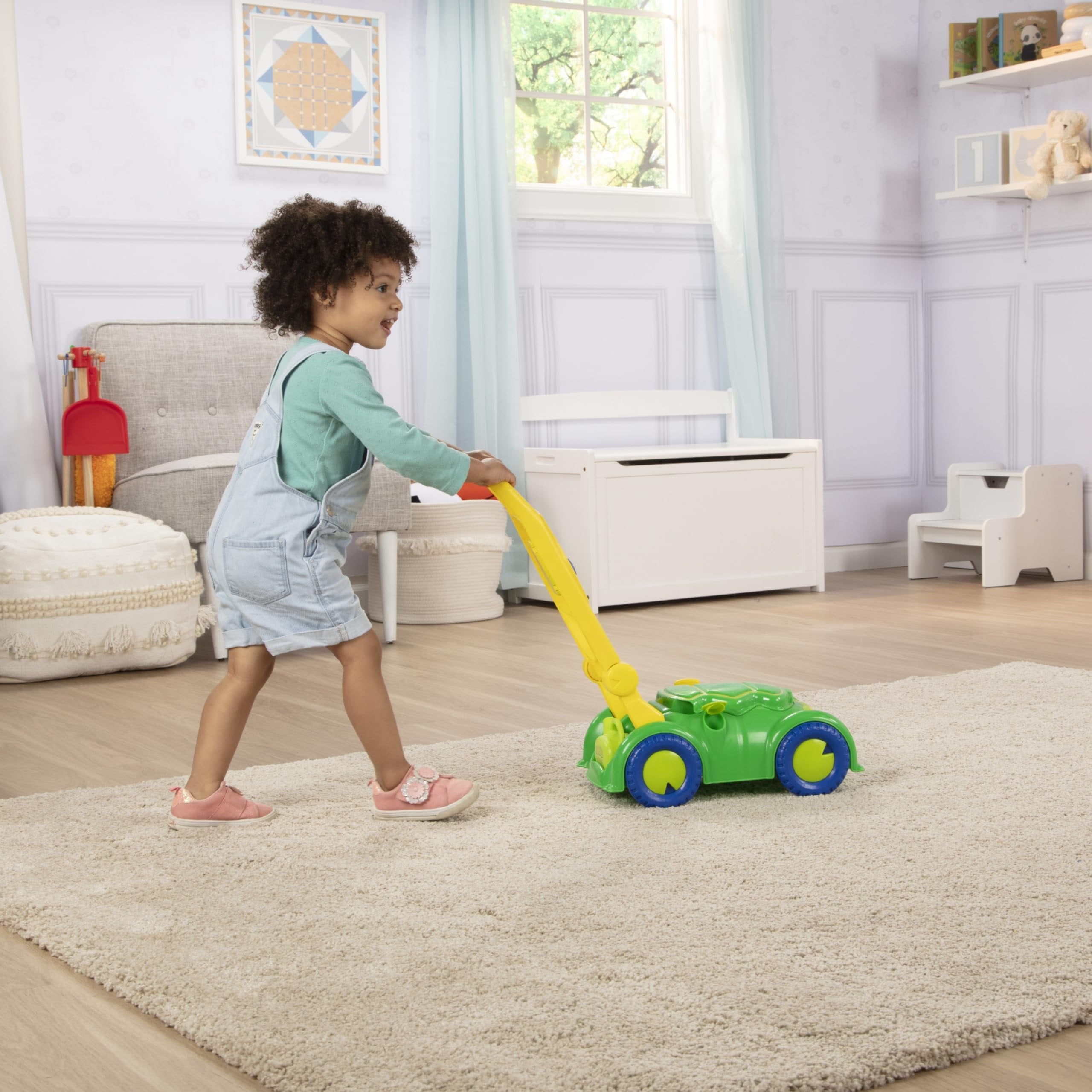 Melissa & Doug Sunny Patch Snappy Turtle Lawn Mower - Pretend Play Toy for Kids