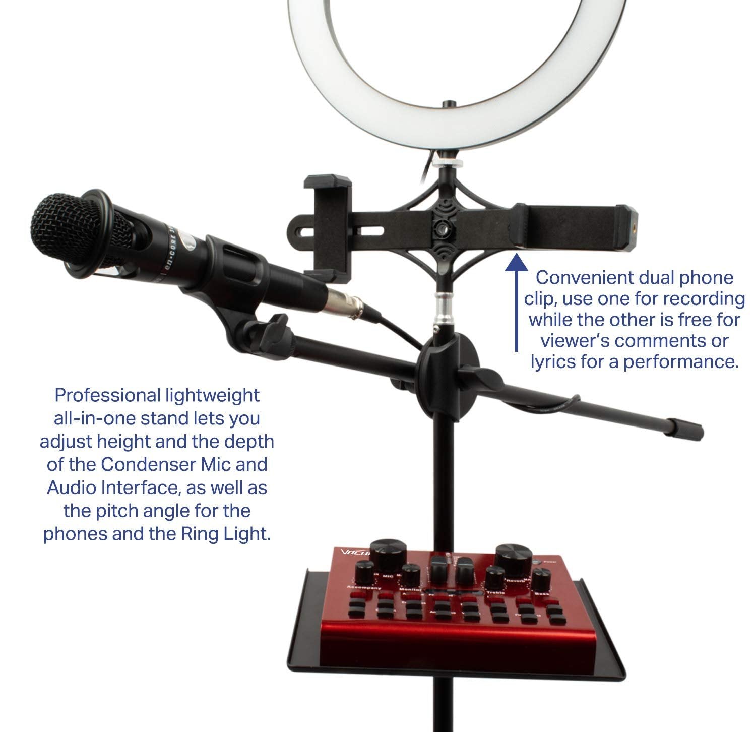 VocoPro Condenser Microphone,Boom Stand