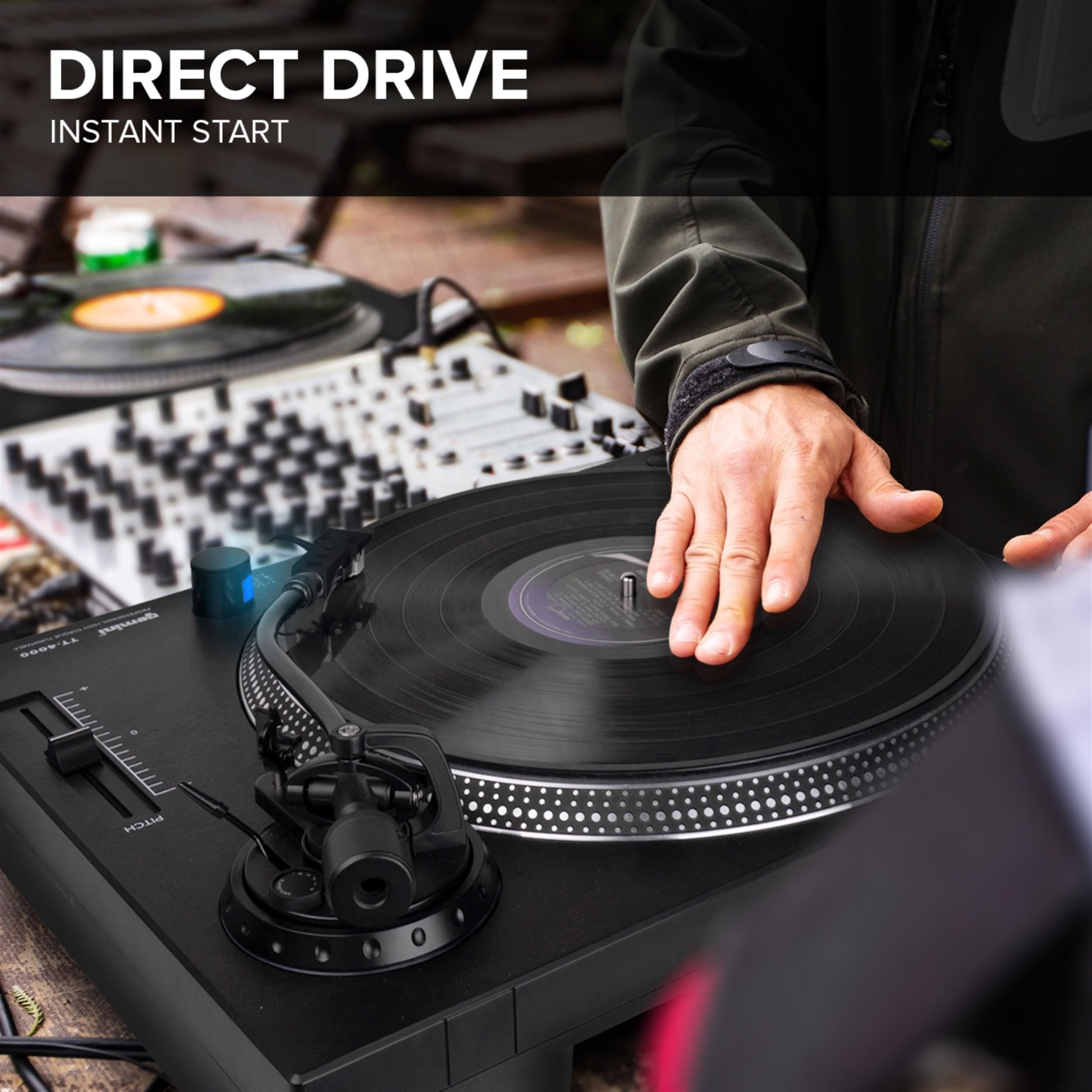 Gemini Sound TT-4000 Professional Direct-Drive DJ Turntable, High Torque, 3 Speeds Vinyl Record Player, Switchable Phono Preamp, Variable Pitch Control, Die-Cast Aluminum Platter, USB Audio Interface