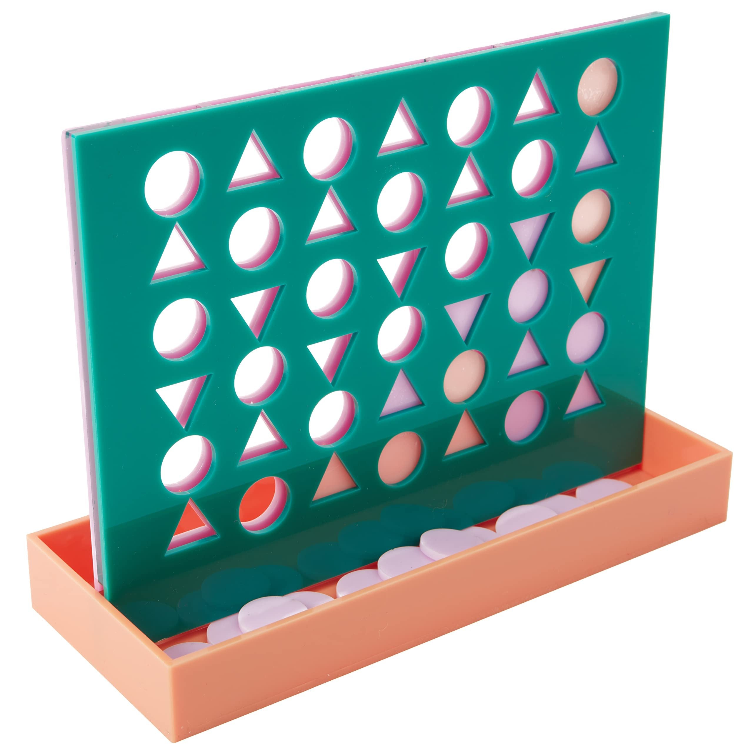 C.R. Gibson GMC4-24803 Kailo Chic Acrylic Connect Four Board Game for Kids, 8" W x 10.5" H, Multicolor, 43pcs
