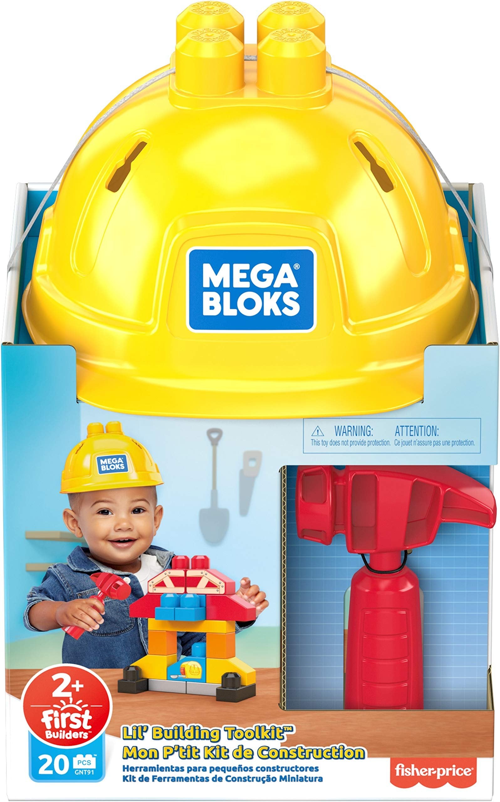 Mega Bloks Lil’ Building Toolkit Preschool Building Set with Hammer