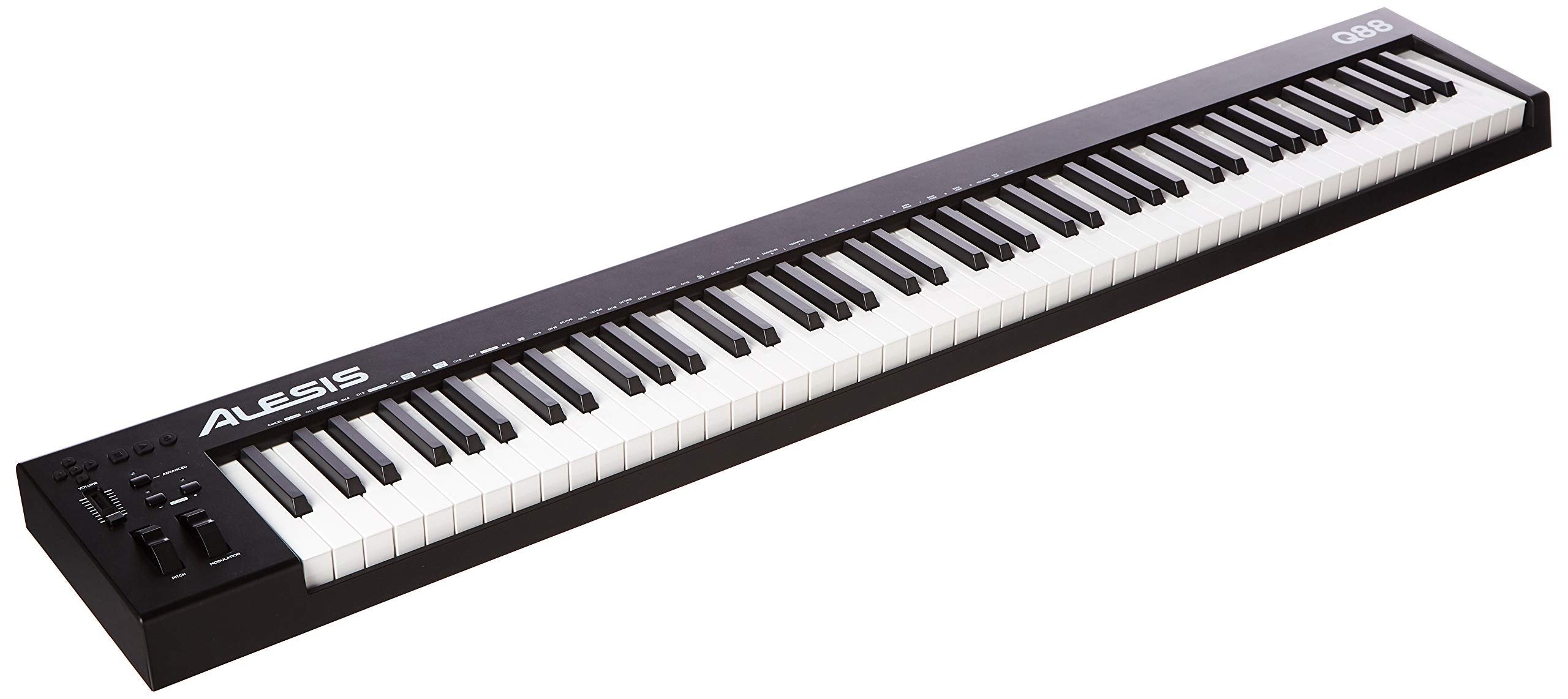Alesis Q88 MKII - 88 Key USB MIDI Keyboard Controller with Full Size Velocity Sensitive Semi-Weighted Keys and Music Production Software Included