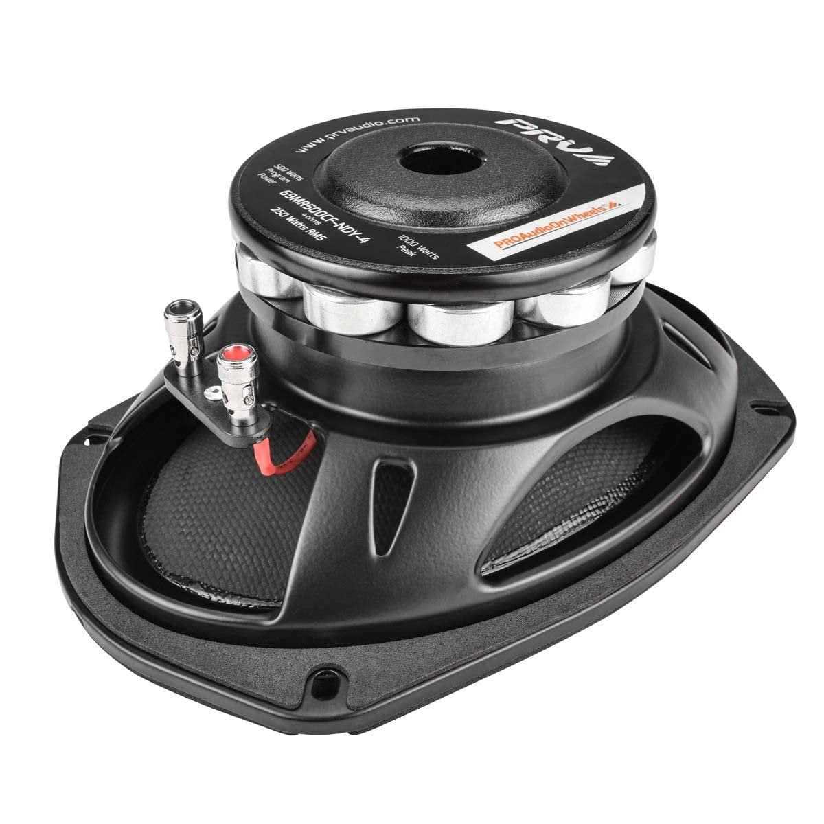 PRV AUDIO Carbon Fiber 6x9 Midrange Speaker 500 Watts 4 Ohm Neodymium 69MR500CF-NDY-4 Water Resistant Pro Audio Loudspeaker for Boat UTV 4-Wheeler Motorcycle (2 Speakers)