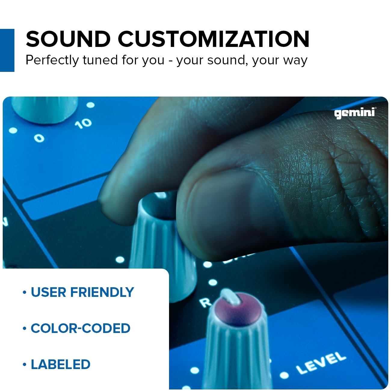 Gemini Sound GEM-05USB - 5-Channel Bluetooth Audio Mixer, USB Playback, Compact DJ Mixer Console with Phantom Power, 2-Band EQ, and FX Control