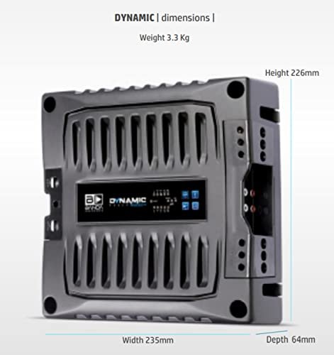 Banda Audioparts Dynamic Power 2000.4 @ 2 ohms Audio Amplifier Internal Link Processor Digital Signal DSP Bluetooth DY App 4 Channels 9-15V Input Voltage 80dB