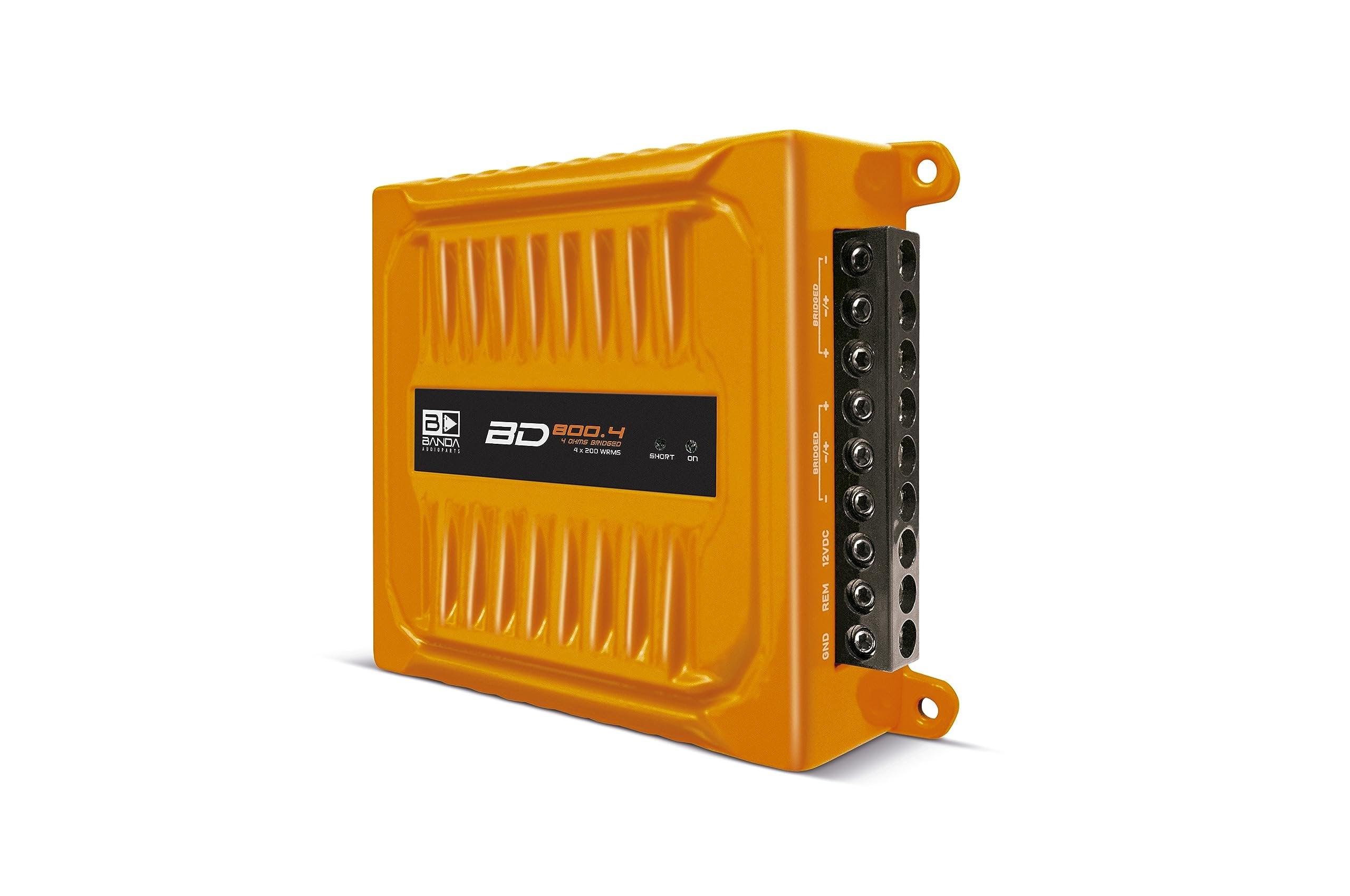 Banda Audioparts BD800.42OHMORANGE 800 Watts 4 Channel 2 Ohm Full Range Car Audio Amplfier 4 x 200 Watt Rms 4 Ohms Bridged - Orange