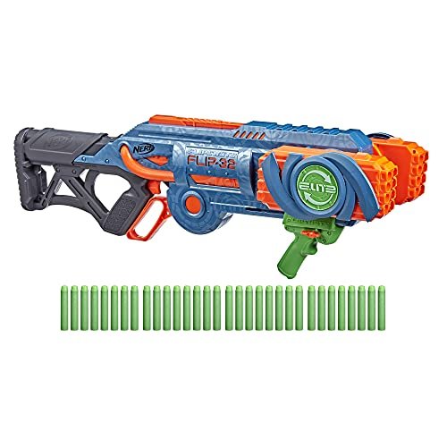 Nerf Elite 2.0 Flipshots Flip-32 Blaster, Rotating Dart Barrels, 32-Dart Capacity, 32 Elite Darts, Toy Foam Blasters, Kids Outdoor Games & Toys for Boys & Girls
