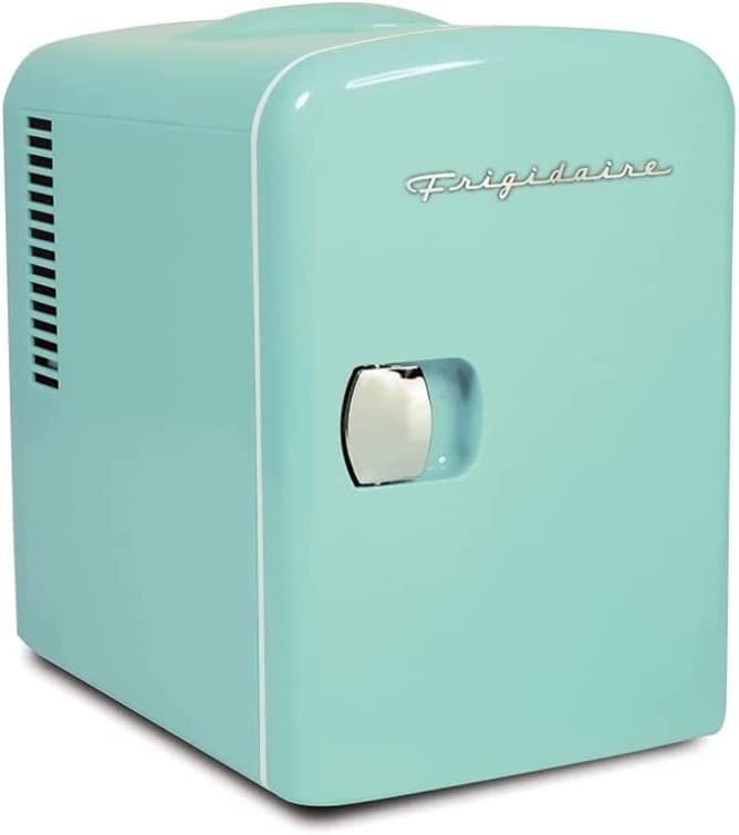 Frigidaire Aqua Mini Portable Compact Personal Fridge Cooler, 4 Liter Capacity Chills Six 12 oz Cans, 100% Freon-Free & Eco Friendly, Includes Plugs for Home Outlet & 12V Car Charger