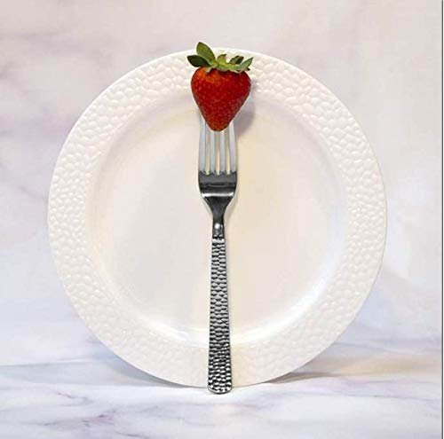 Lillian Collection Plastic Cutlery Combo Box | Silver Pebbled | Pack of 24