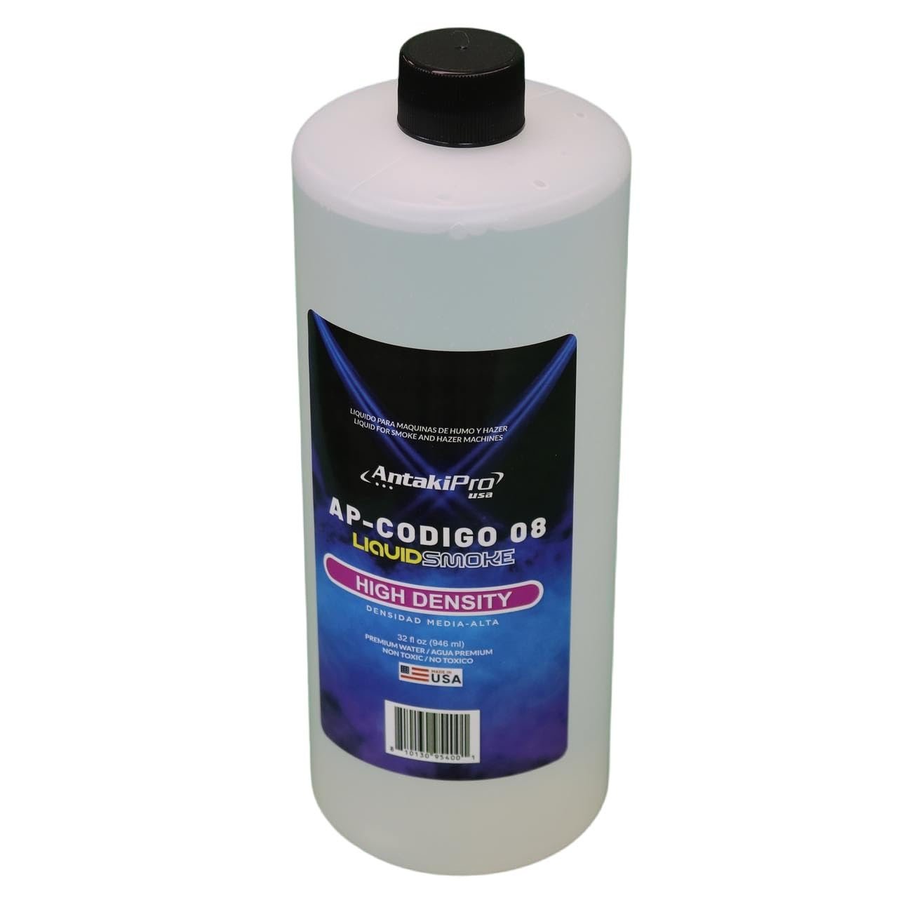 ANTAKIPRO AP-CODIGO8 High Density Fog Juice Liquidsmoke Non-Toxic Odorless Water-Based Fog Machine Fluid for All Standard Fog Machines - 1 Quart