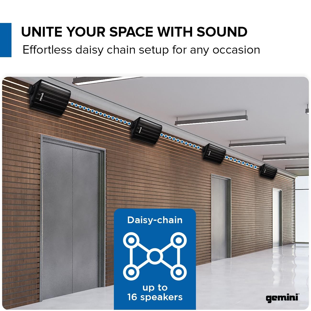 Gemini Sound GHSI-W525BT-PR-BLK 5.25" Inch Powerfull Bass Woofer 150 Watt Peak Power Waterproof Bluetooth Wall & Ceiling Mount Wired Speakers Pair Easy Daisy Chain for Home Outdoor Pool & Patio, Black
