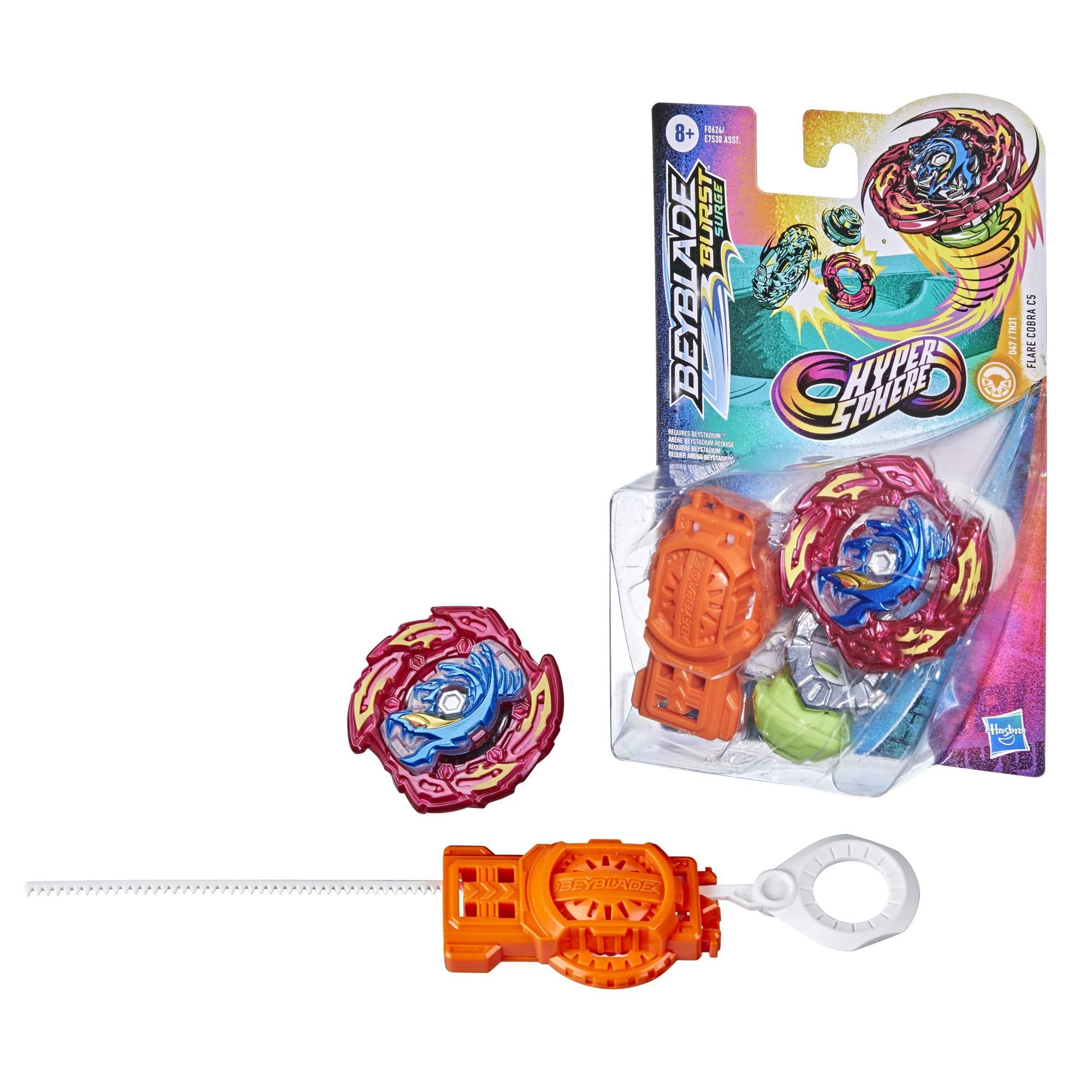 Beyblade Burst Rise Hypersphere Flare Cobra C5 Starter Pack - Stamina Type Battling Game Top and Launcher, Toys Ages 8 and Up