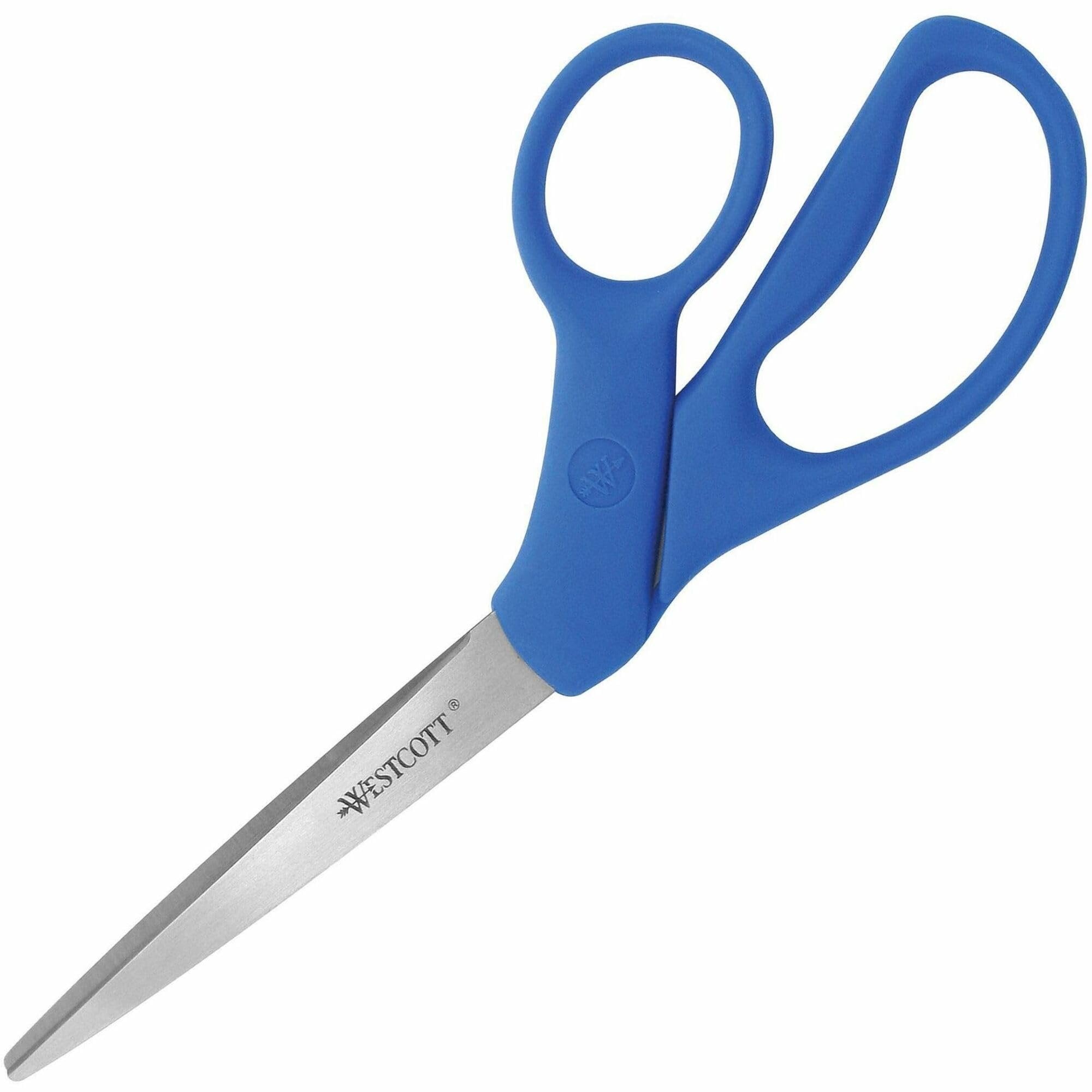 Westcott 43218 All Purpose Preferred Stainless Steel Scissors, 8" Bent, Blue