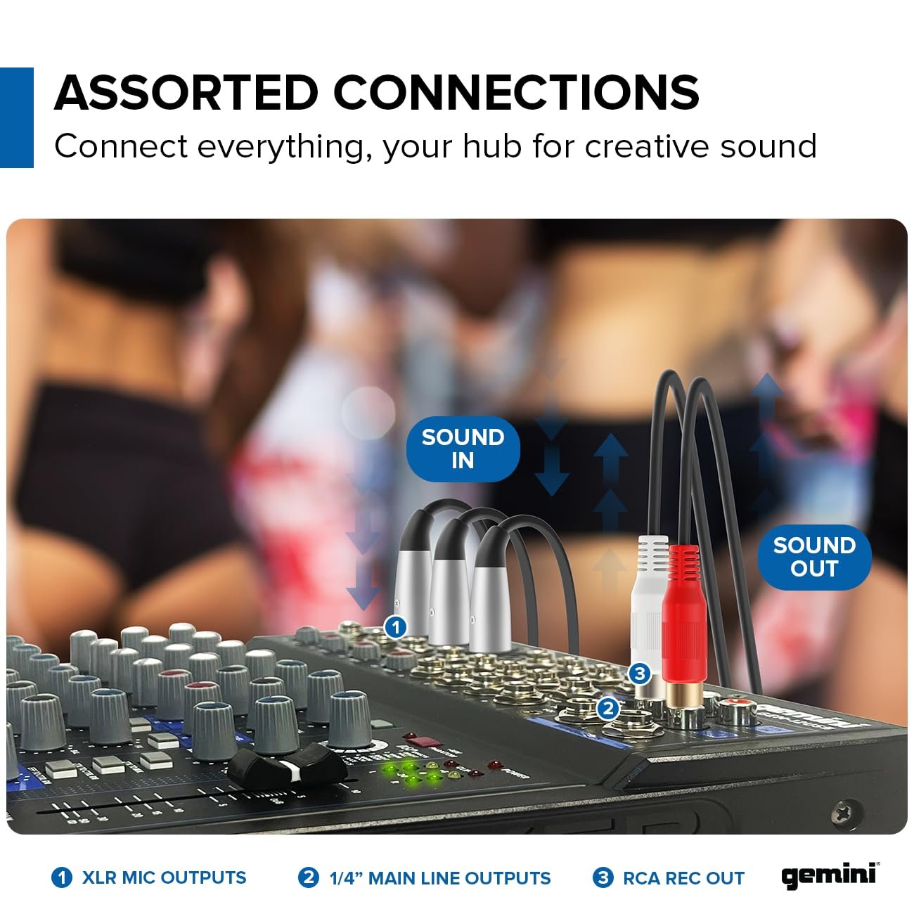 Gemini Sound GEM-12USB | 12-Channel Professional Bluetooth Audio Mixer with On-Board Multi-FX, USB MP3 Playback, and High-Quality Preamps for Dynamic Live Sound Mixing