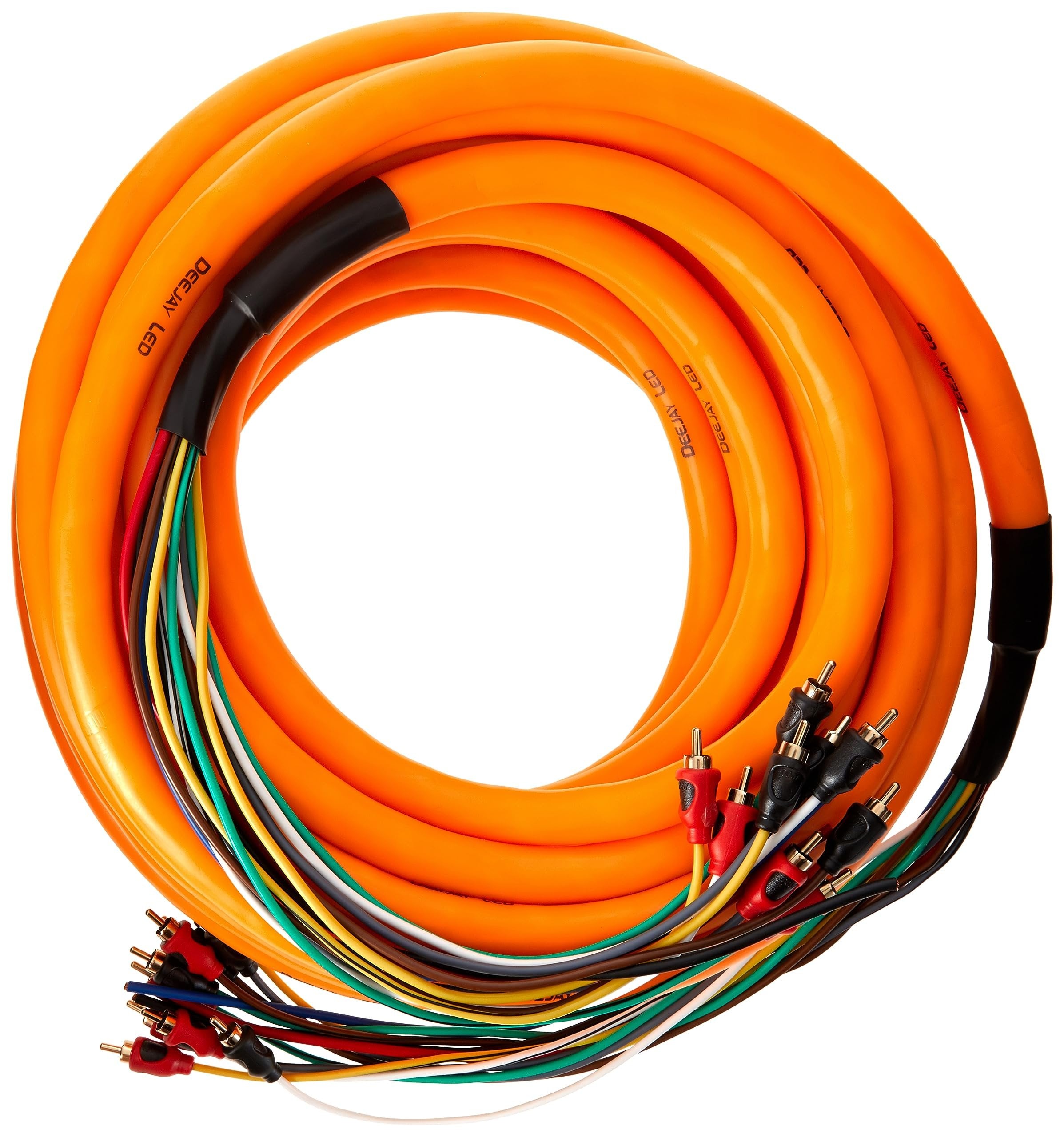 DEEJAY LED TBHMED36ORANGE DEEJAYLED Orange 36FT 10RCA 3 Power Copp