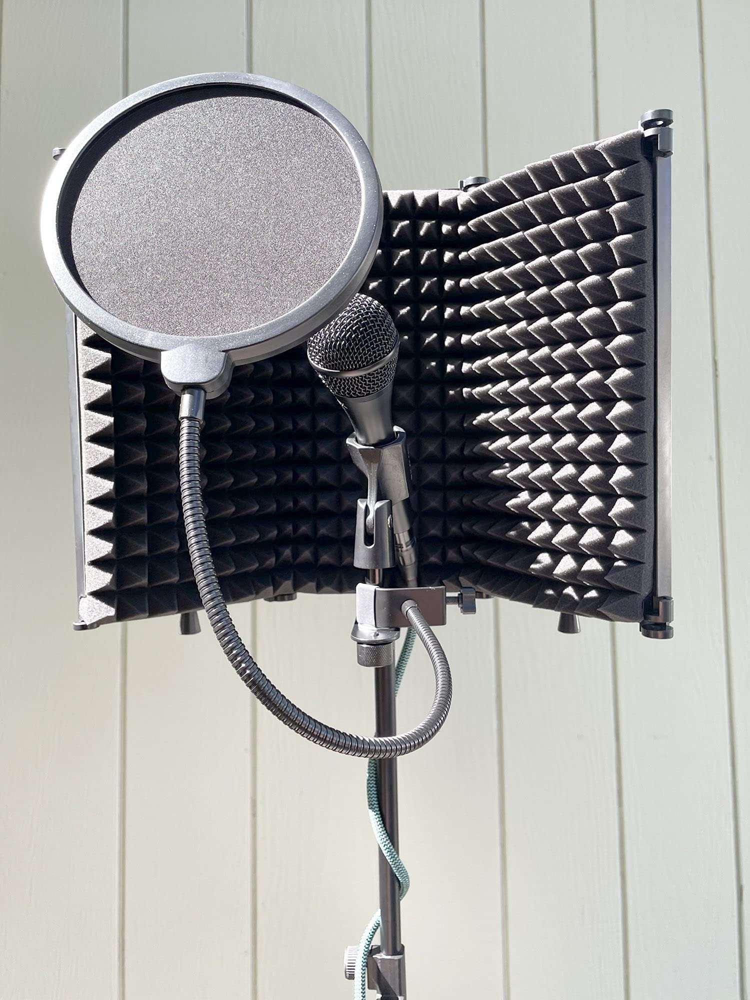 PIG HOG PHMPOP Microphone Pop Filter 5.9 inch Diameter Dual-Layer Pop Filter 13.75 inch Gooseneck Clamp Adjustable