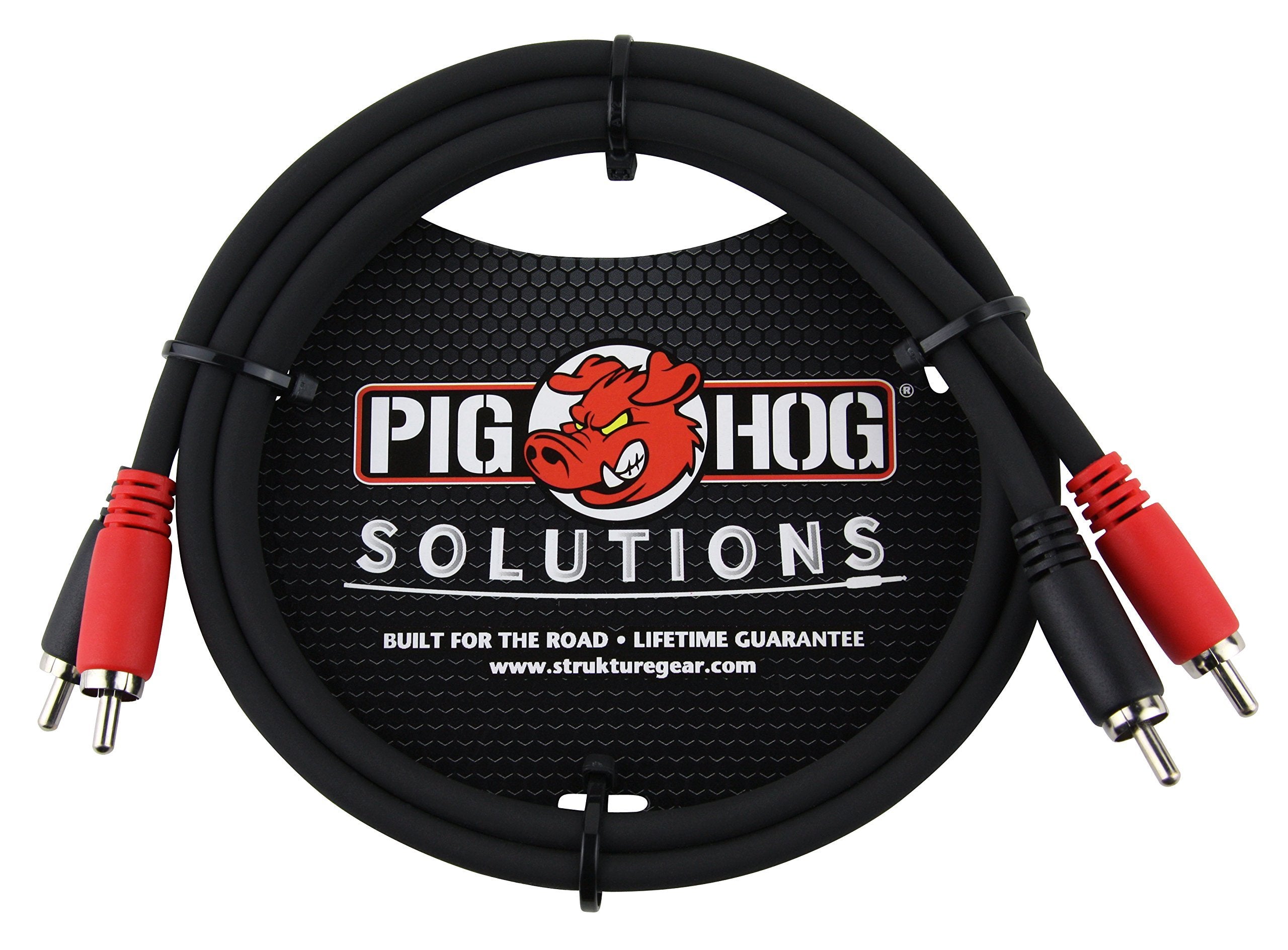 Pig Hog Dual Cable, 3 feet, RCA, Black, (PDRCA03)