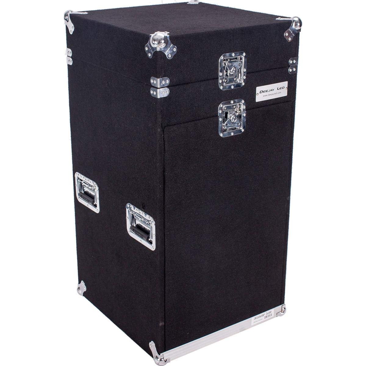 DEEJAY LED Professional Flight Carpet Case For 10u Slant Mixer Top, 16u Bottom For Amplifiers, With Caster Board Carpet Wrapped Exterior Durable Casters For Easy Transportation DEEJAYLED TBHMC1016WE