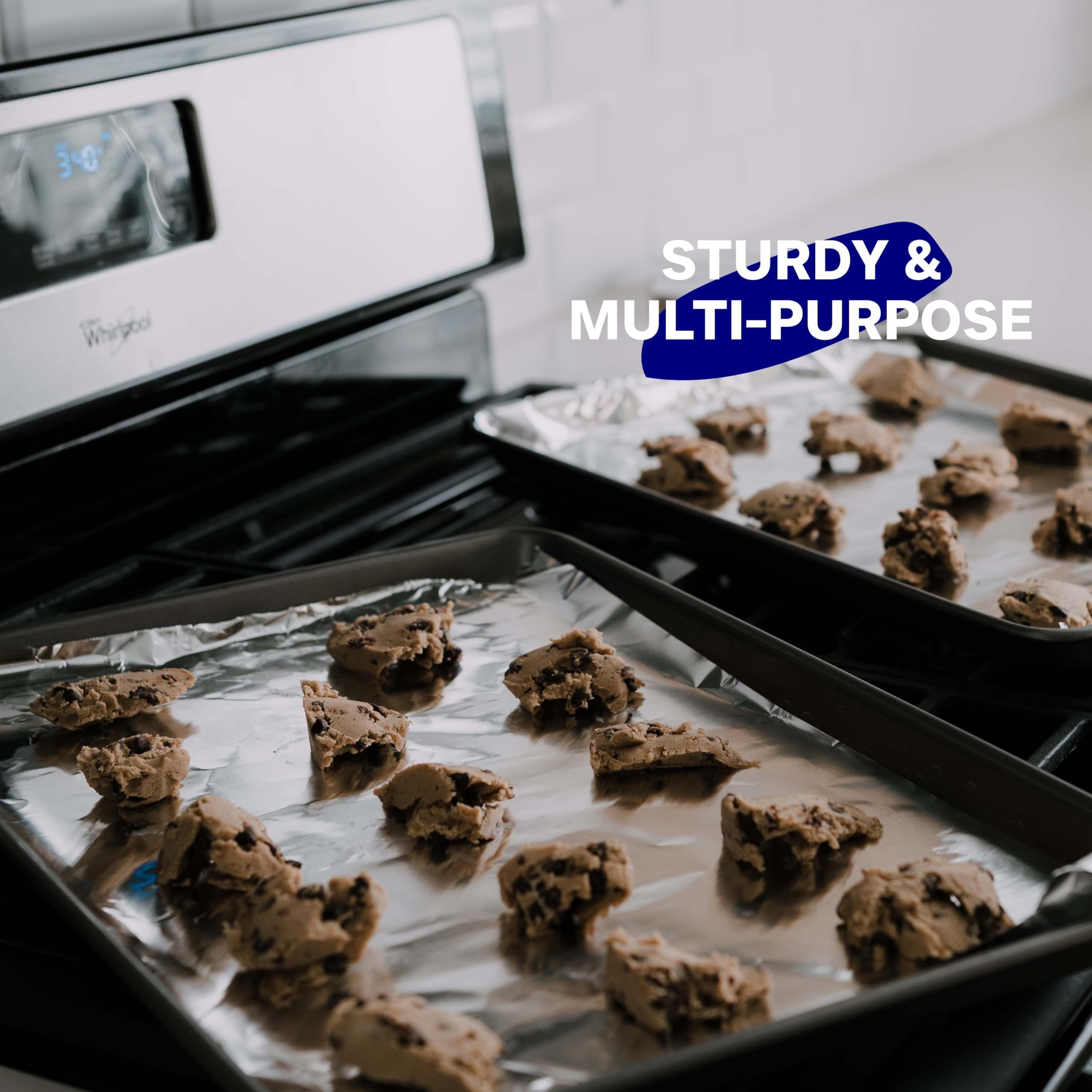 Heavy Duty Aluminum Foil, 250 Square Feet - 12" x 250' - Easy Tear Non-Stick Aluminum Foil Roll - Perfect For Multipurpose Kitchen Use, Baking, Roasting, Grilling, BBQ & Food Storage