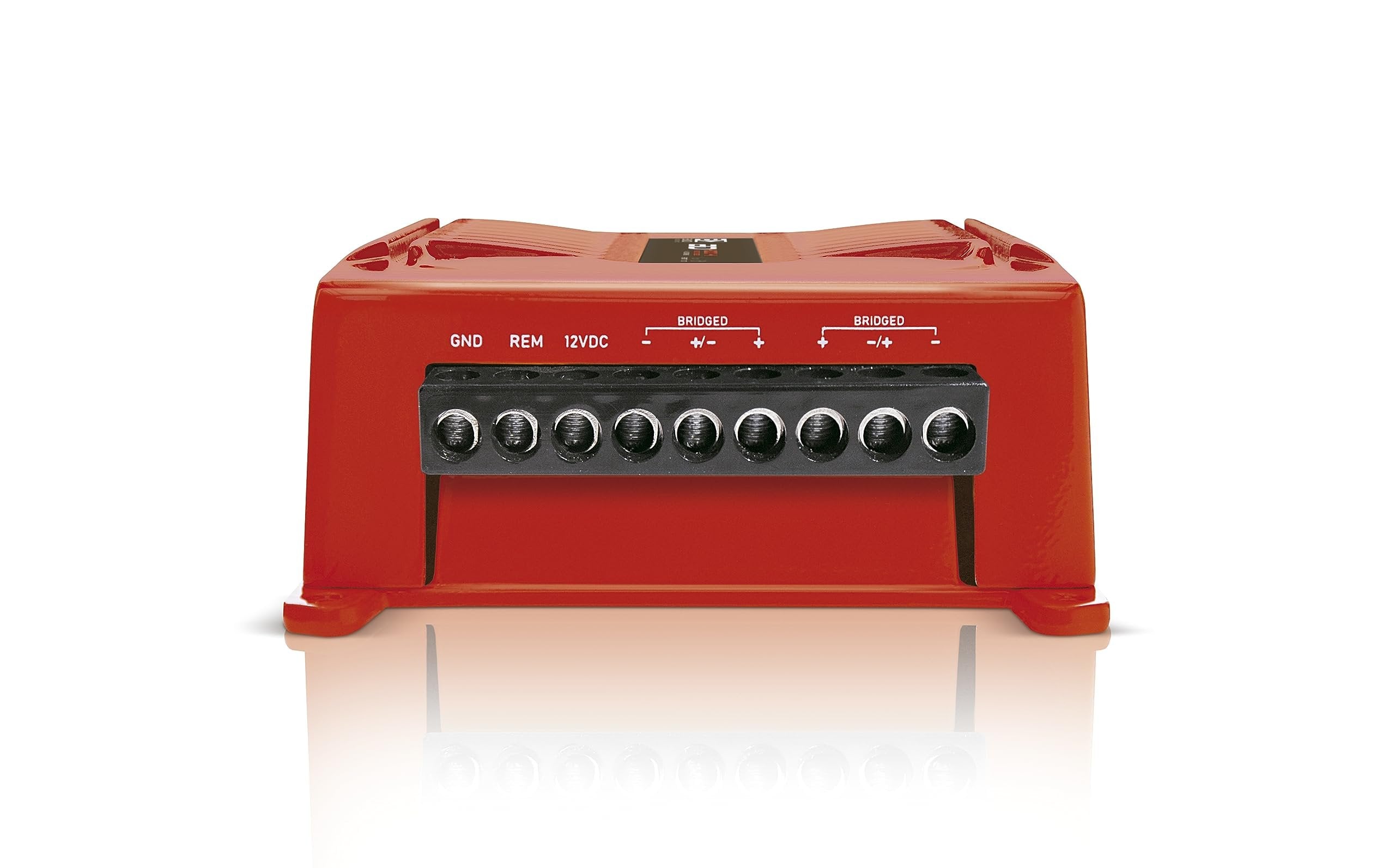 Banda Audioparts BD400.4RED Four Channel 4 x 100 Watt Rms Full Range Car Audio Amplfier 4 Ohms Bridged with Optional Use Low or High Pass Filters Red