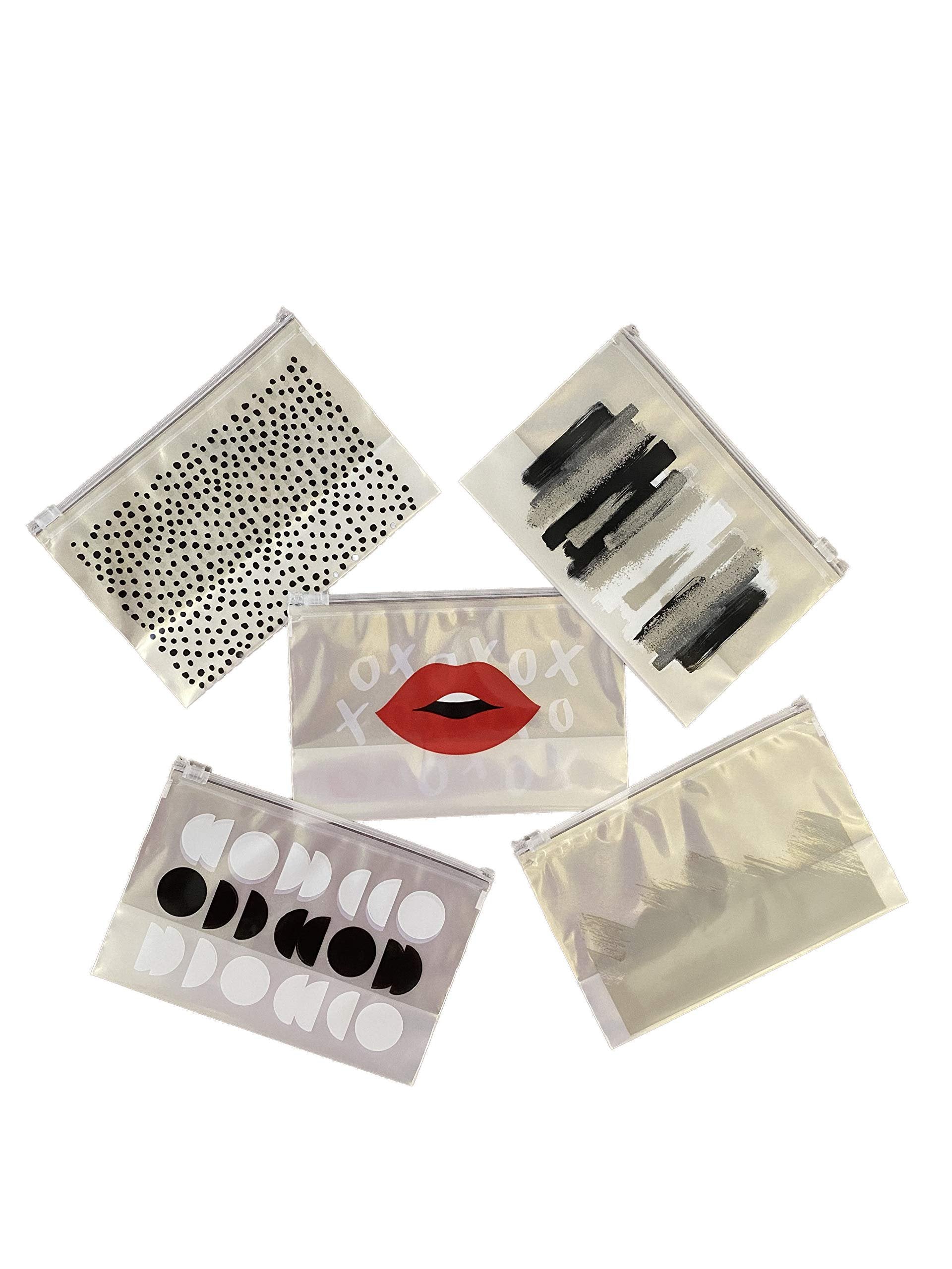 Makeup And Accessory Bags, Contain The Clutter, Use in Gym, Airport, Poolside, Desk, Date Night, Brushes, Lotion (15 Designs Bags) (Chic Collection)