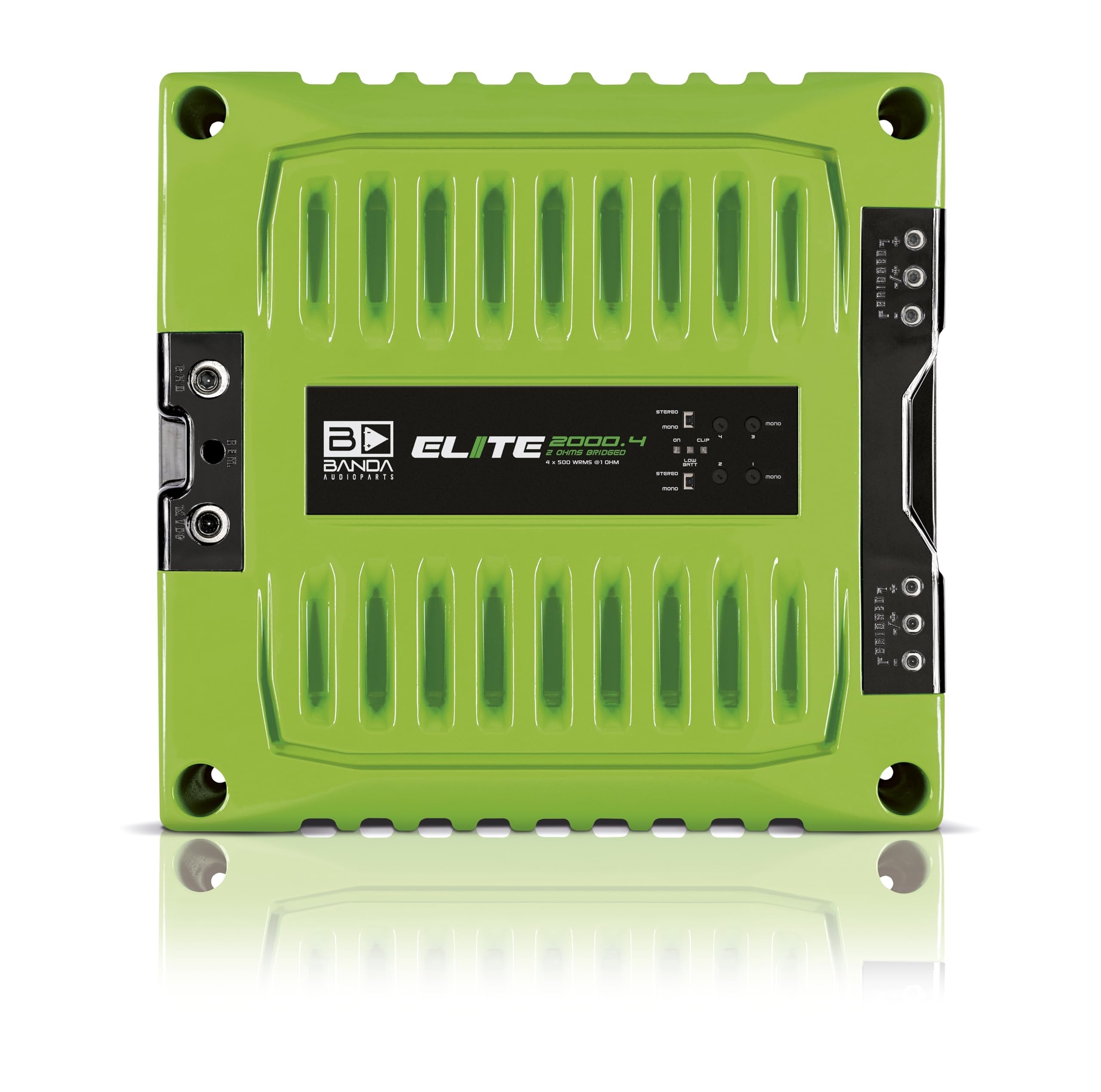 4-Ch. Vehicle Audio Bass Amplifier - 500 Watts High-Powered Mono Bass Amplifier w/Subsonic Filter & Low Pass Filter Stable at 1 ohm, LED Indicators, Sound Specialization, Red - Banda 2000.41OHMRED