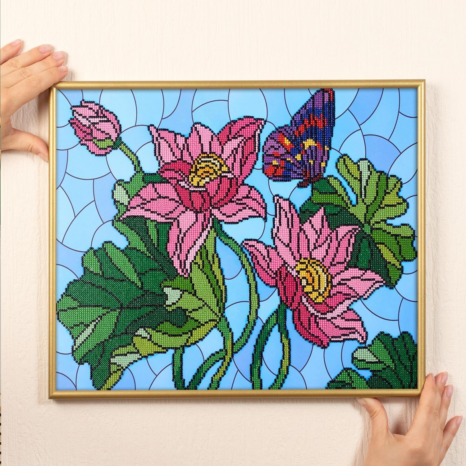 Leisure Arts DIAMND Art KIT 16X20 SG, Stained Glass Flower