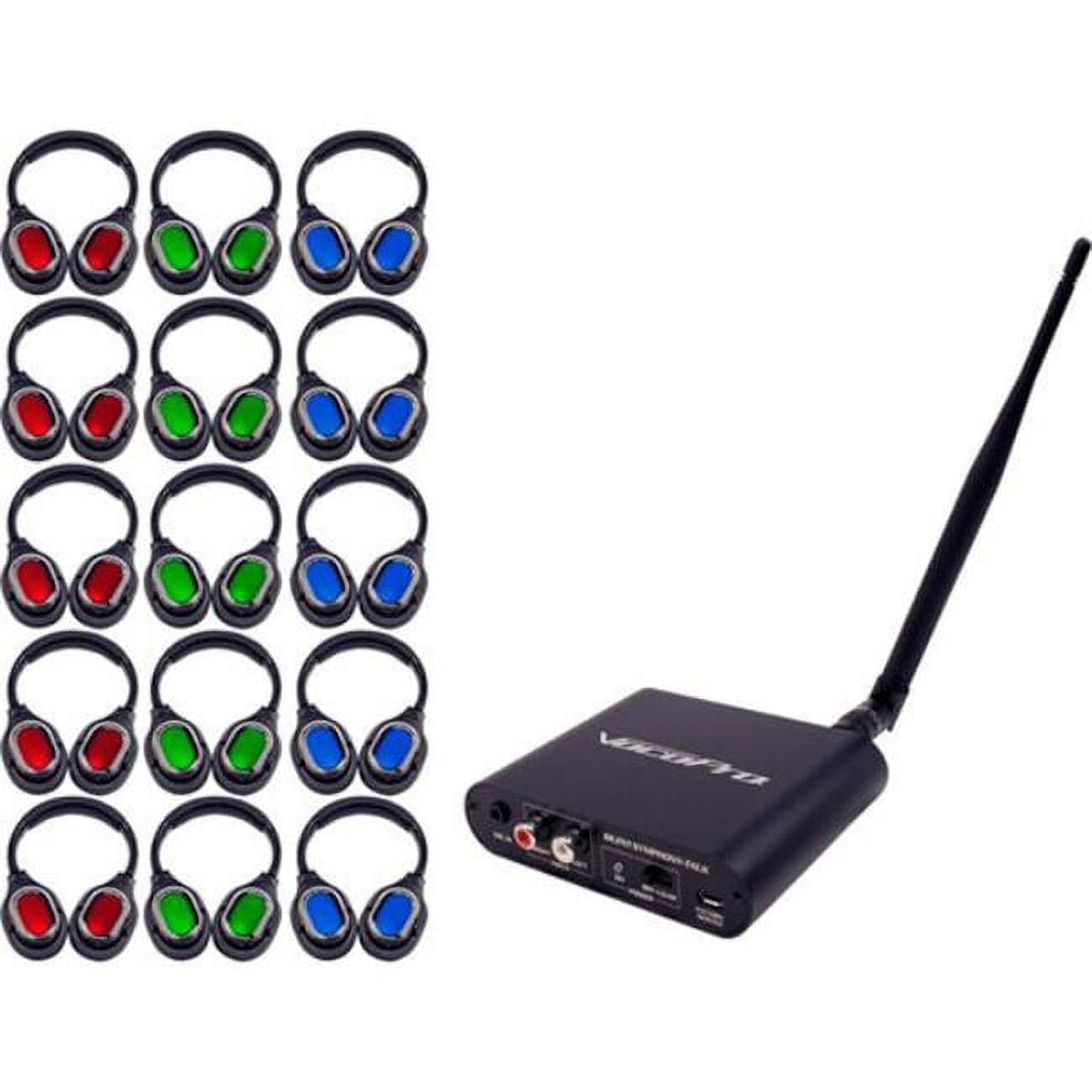 Vocopro SILENTDISCO115 3-Channel Wireless Transmitters & LED Headphones
