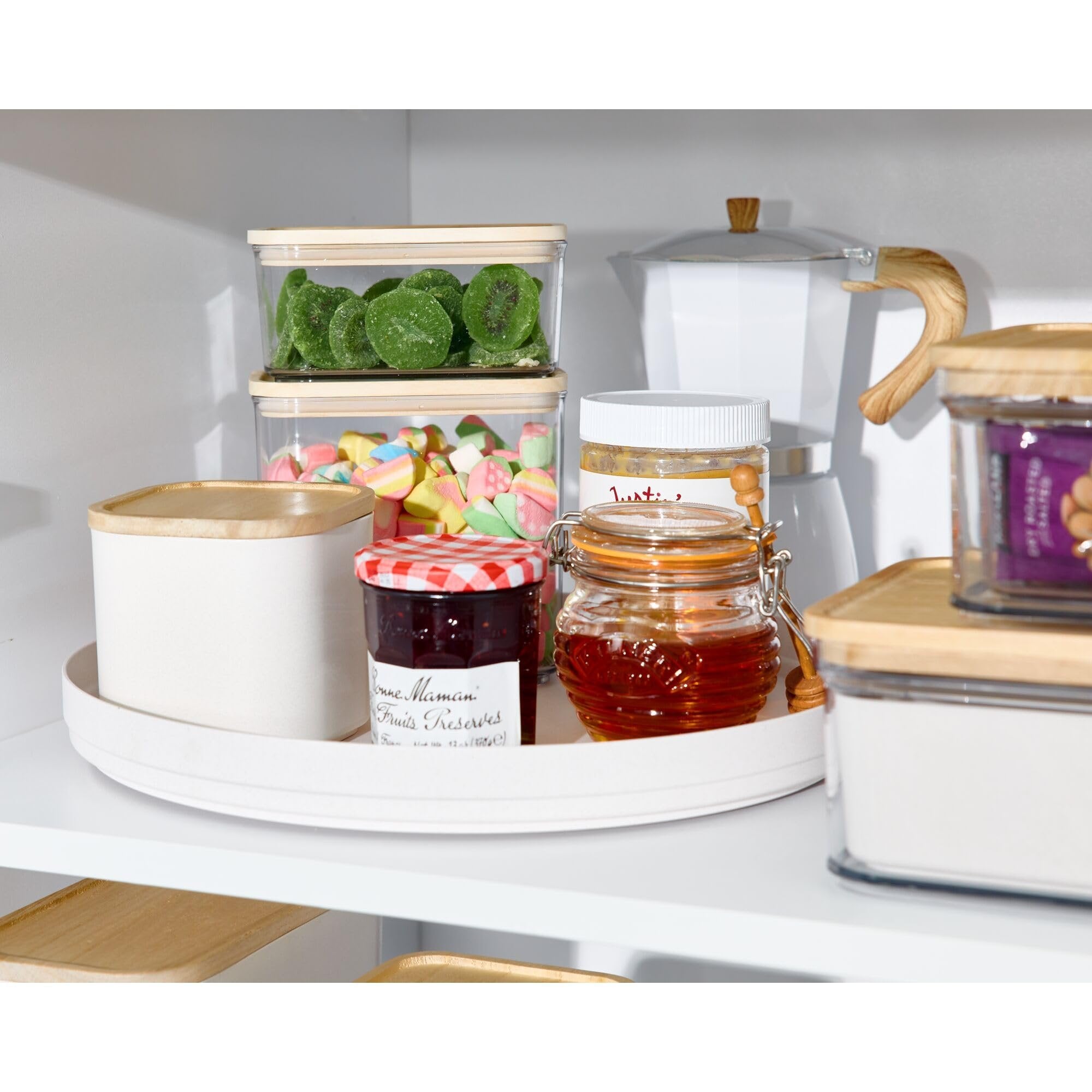 iDesign Recycled Plastic Lazy Susan Turntable Organizer, The Rosanna Pansino Collection – 14.9” L x 14.85” W x 1.6” H, Coconut