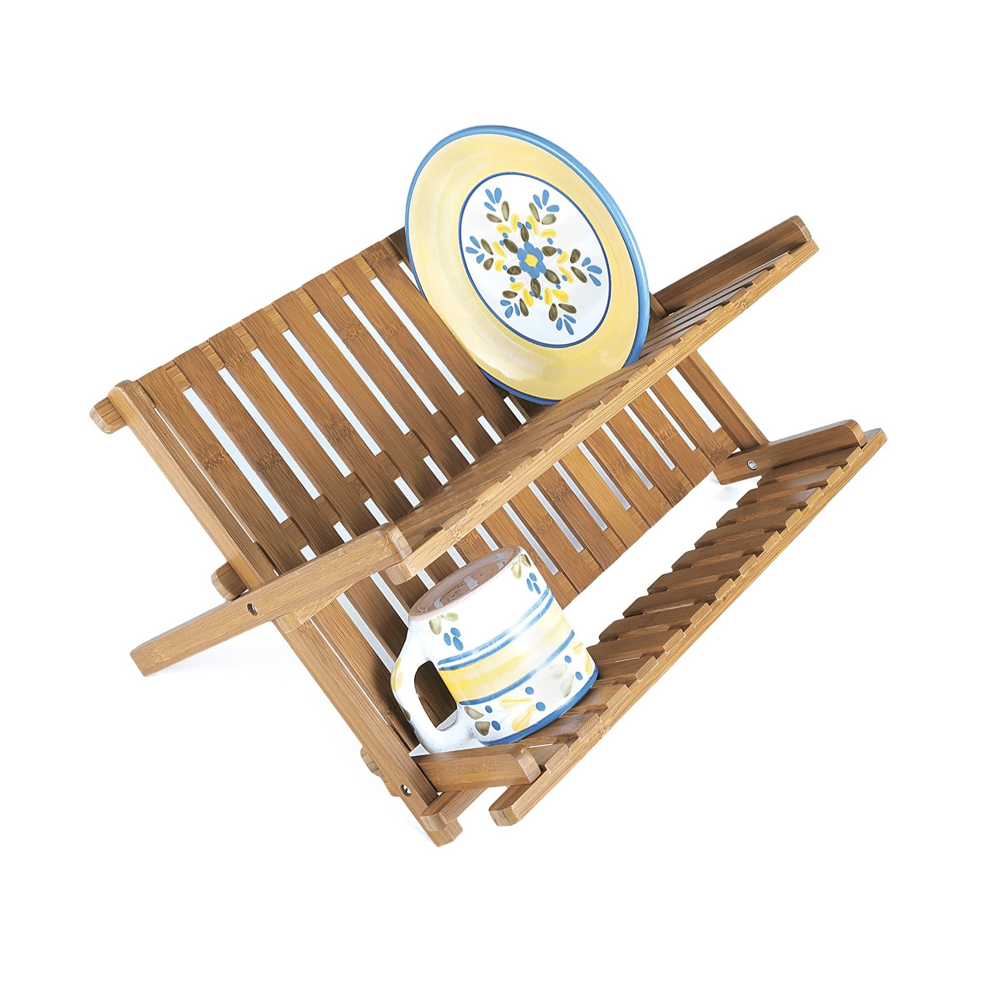 Lipper International 8813 Bamboo Wood Folding Dishrack, 17-3/4" x 13" x 9-3/4"