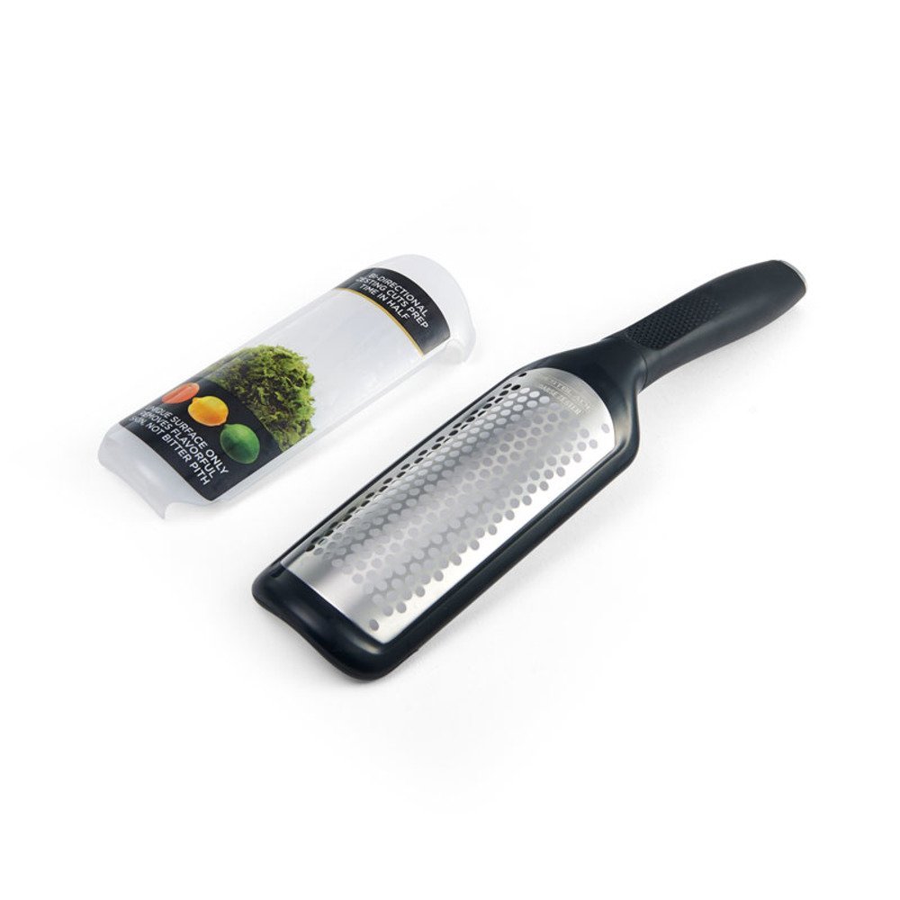 Sabatier West Blade Bi-Directional Handheld Manual Stainless Steel Citrus Zester with Patented Grating Technology, 12-Inch, Black